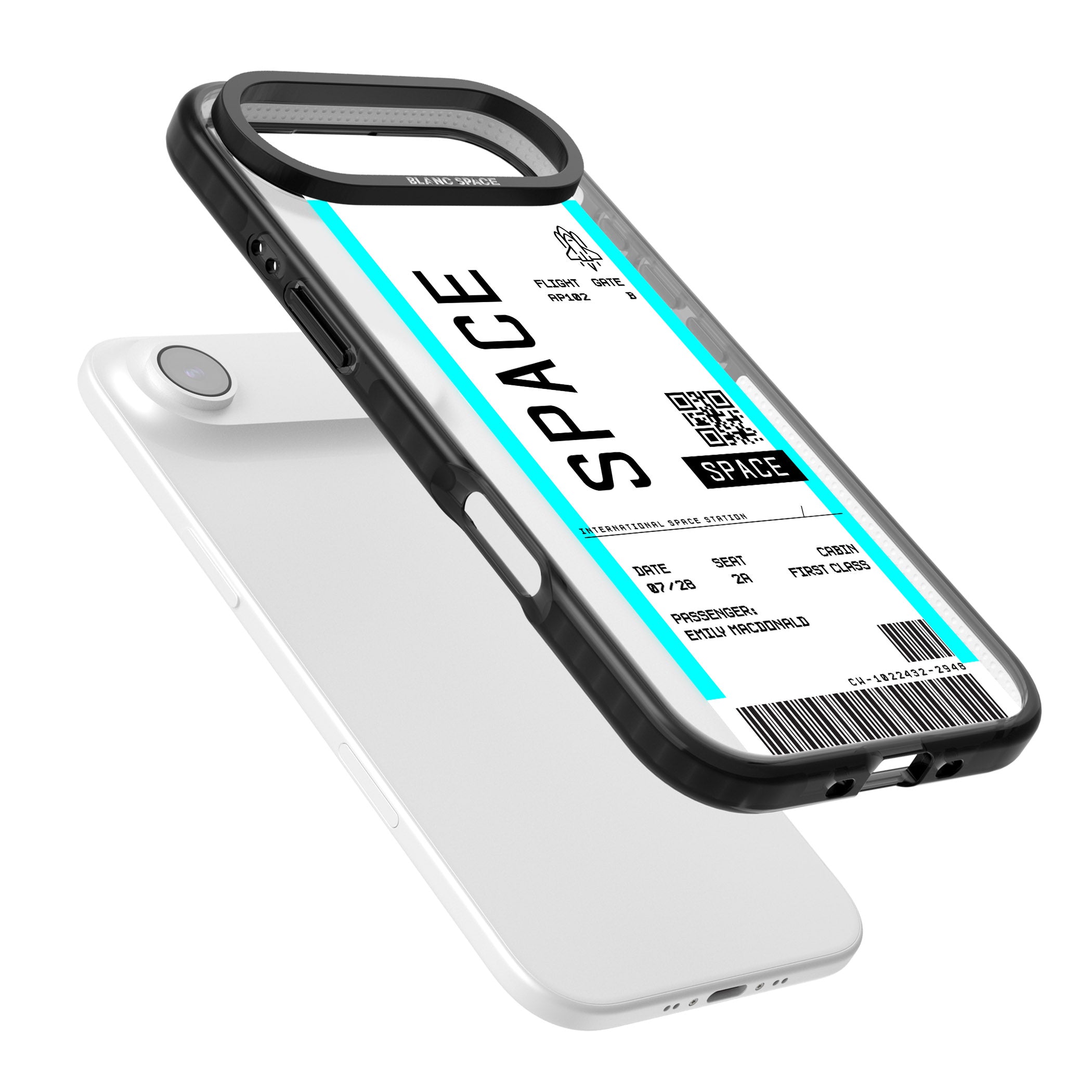 Personalised Space Travel Ticket iPhone 17 Air Impact Pro Black Phone Case Colours