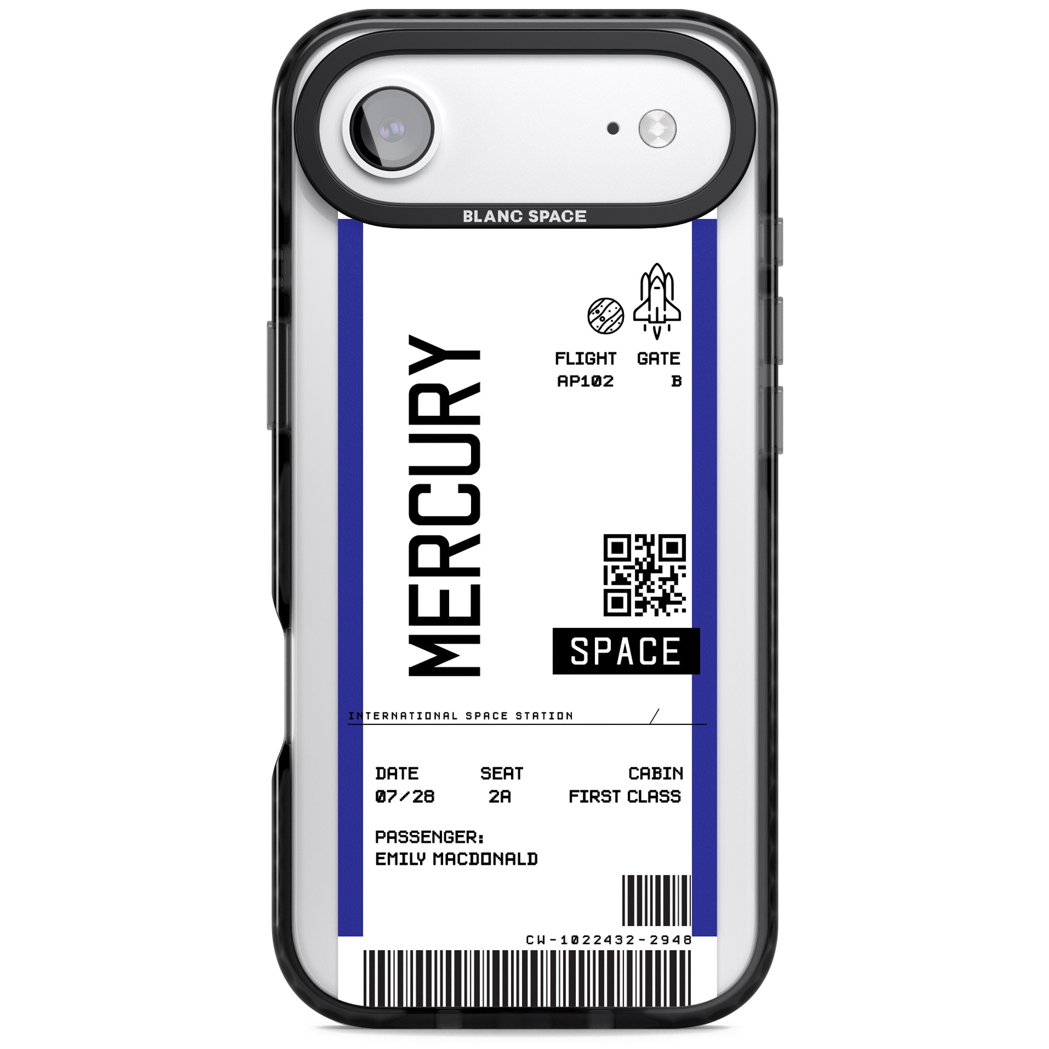 Personalised Mercury Travel Ticket iPhone 17 Air Impact Pro Black Phone Case