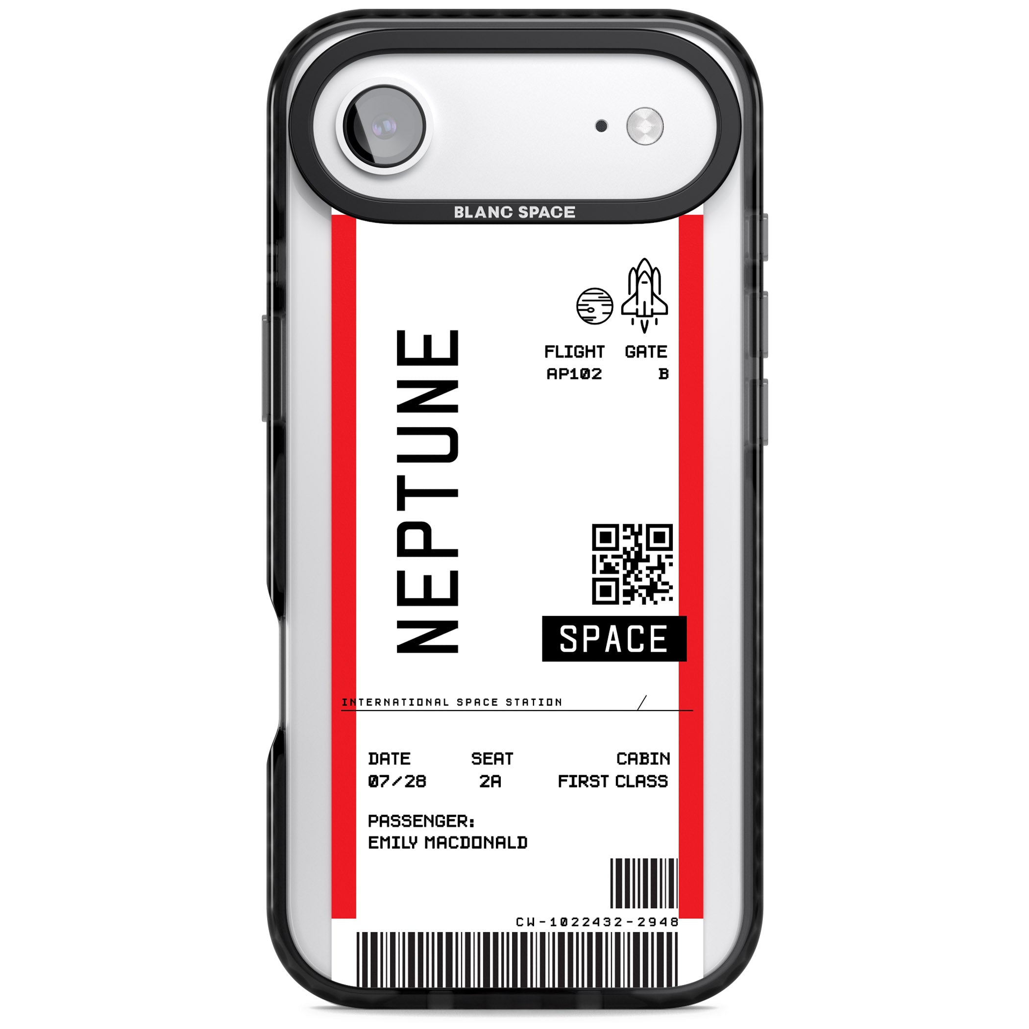 Personalised Neptune Travel Ticket iPhone 17 Air Impact Pro Black Phone Case