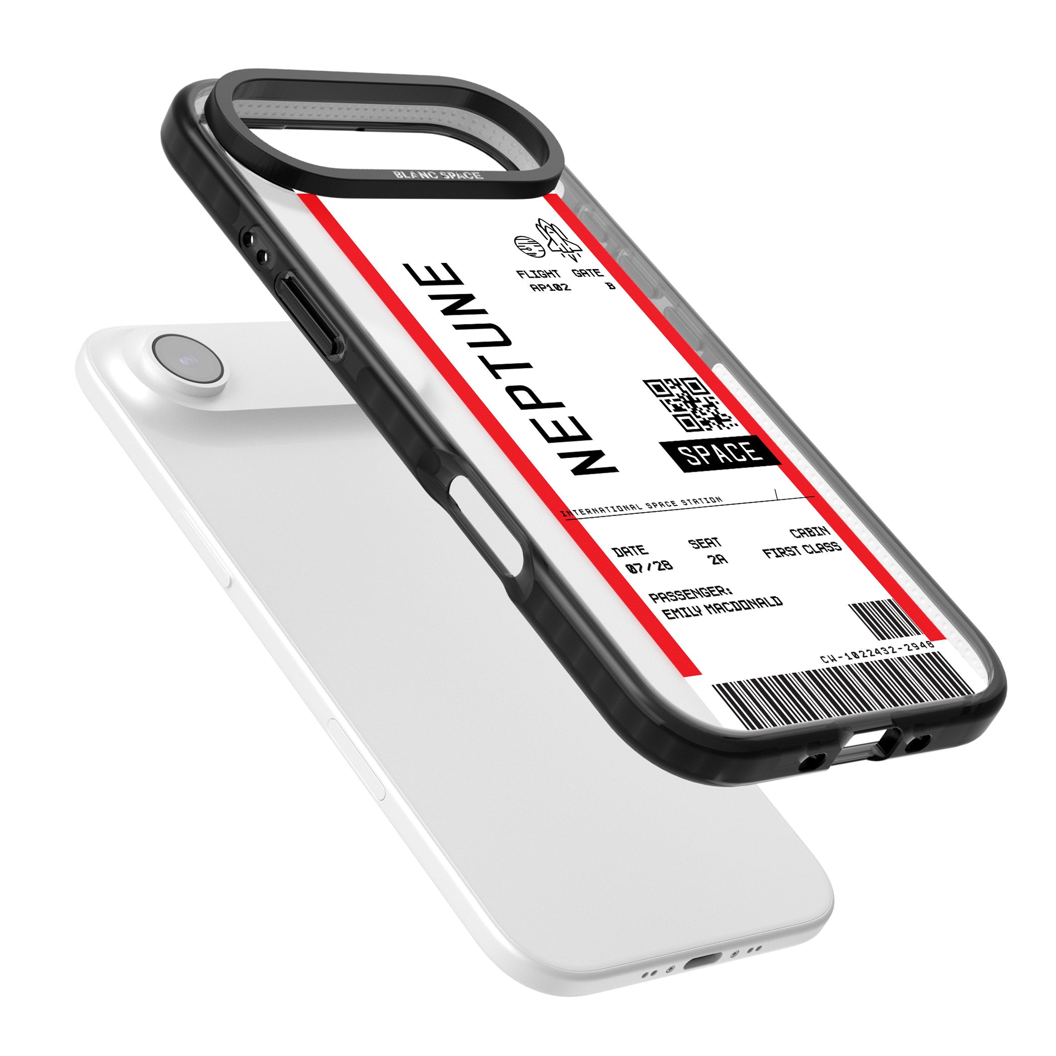 Personalised Neptune Travel Ticket iPhone 17 Air Impact Pro Black Phone Case Colours