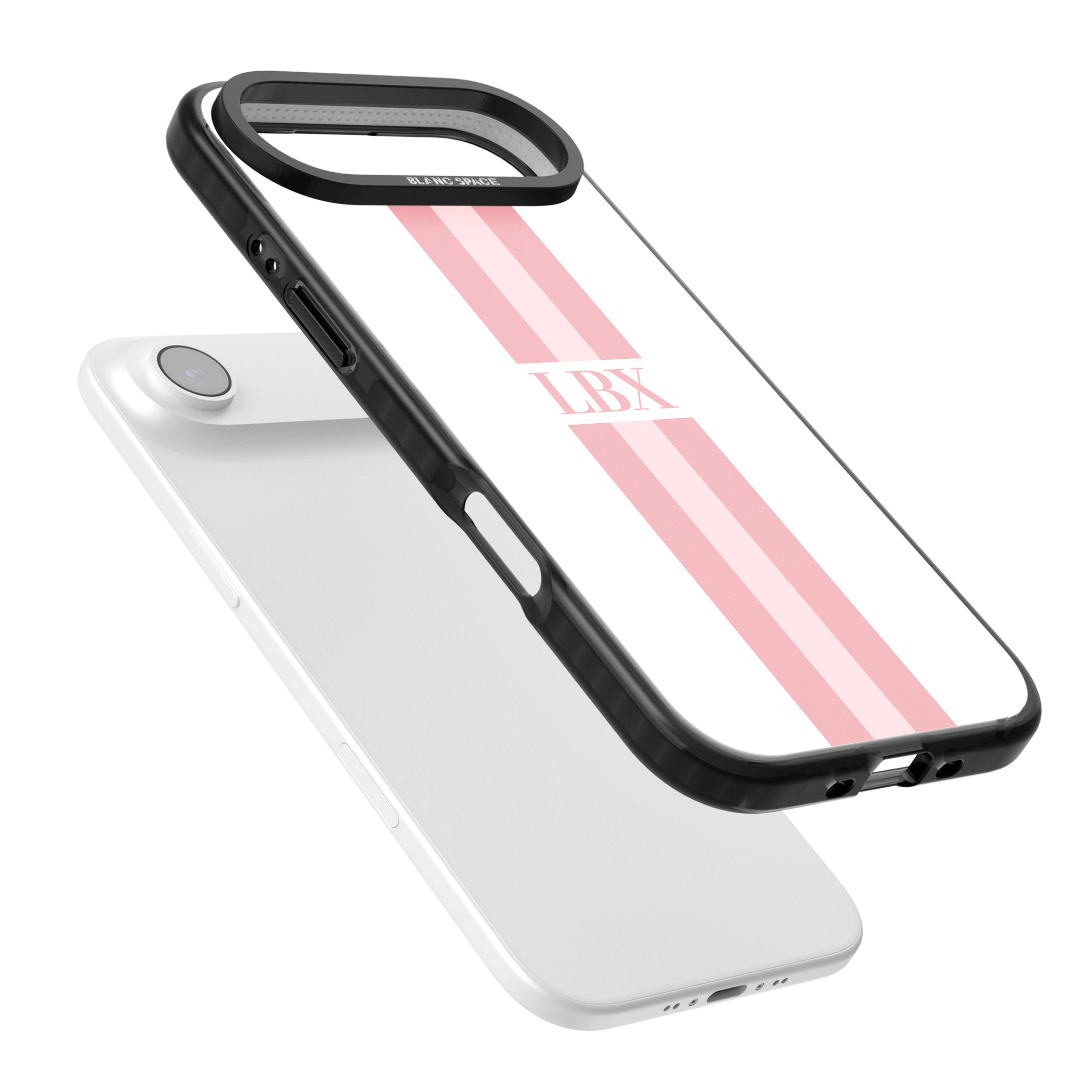 Personalised Minimal Pink Stripe iPhone 17 Air Impact Pro Black Phone Case Colours