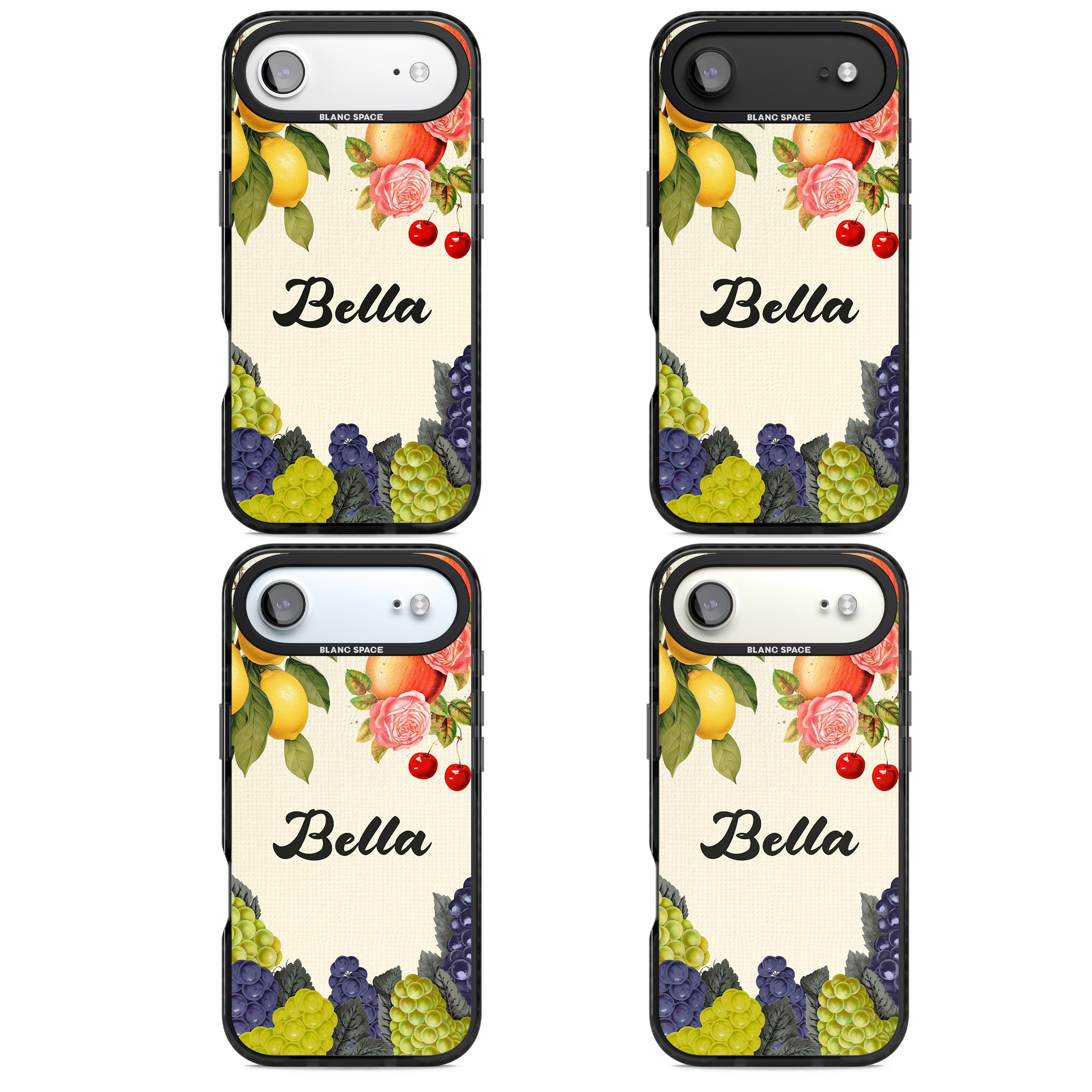 Personalised Vintage Fruits iPhone 17 Air Impact Pro Black Phone Case APT Impact Protection