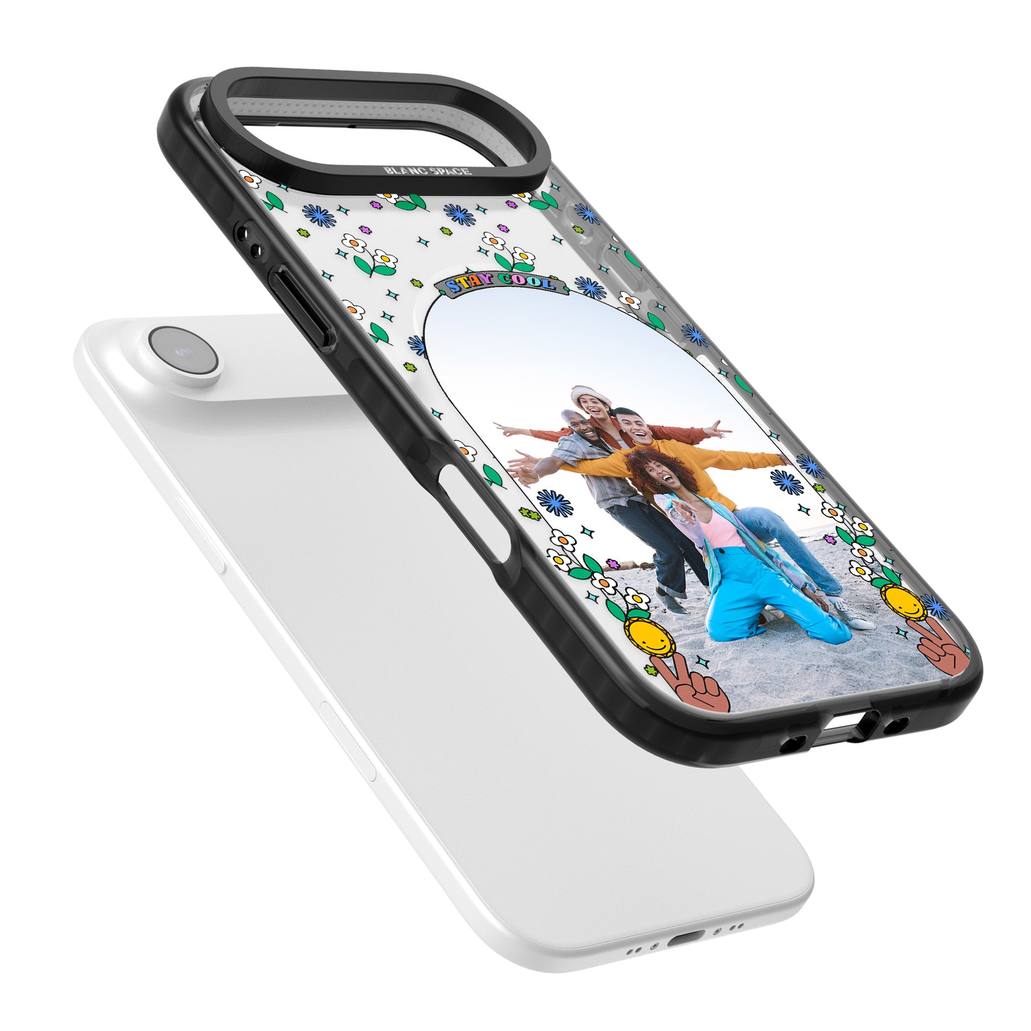 Personalised Summer Photo Frame iPhone 17 Air Impact Pro Black Phone Case Colours