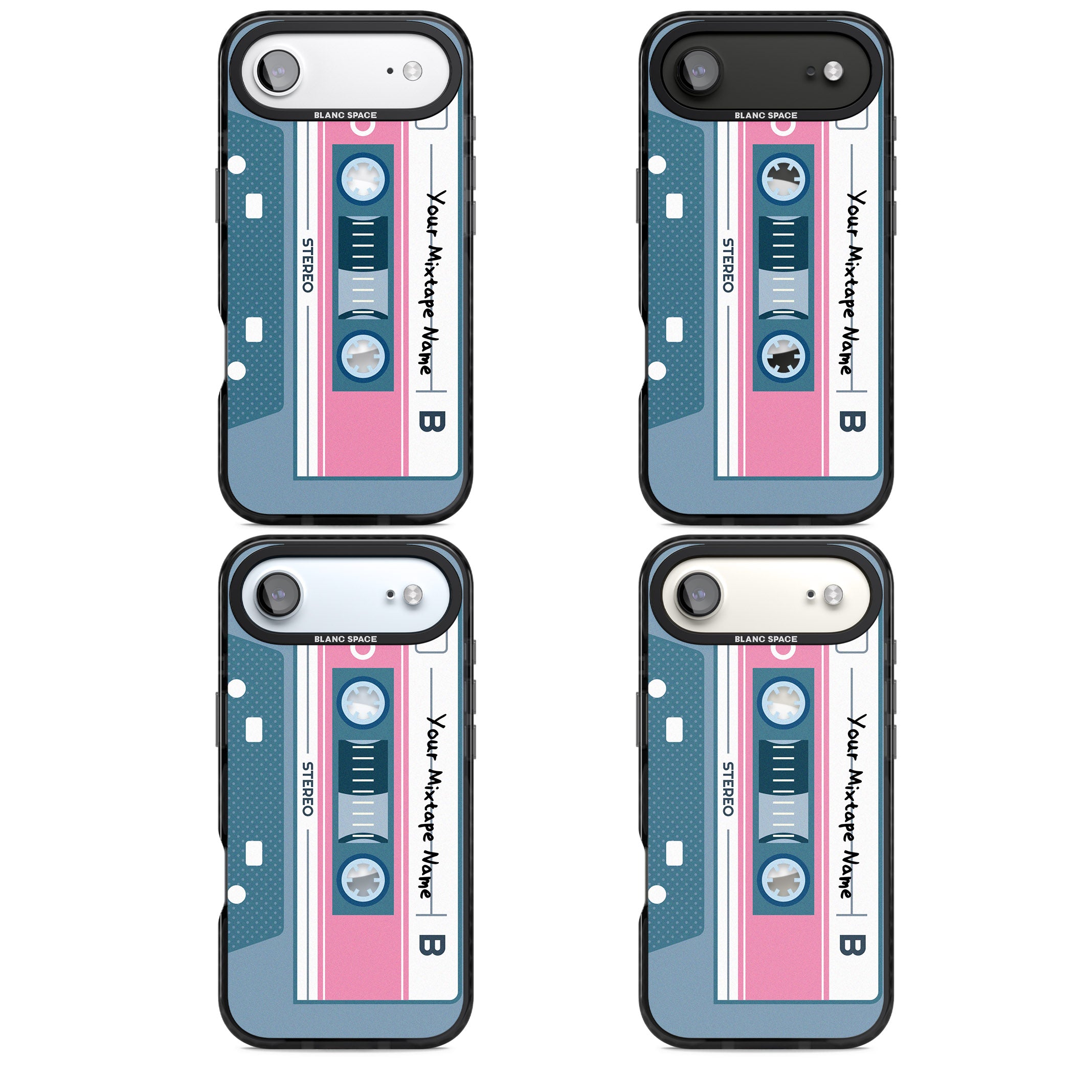 Personalised Retro Cassette Mixtape iPhone 17 Air Impact Pro Black Phone Case APT Impact Protection