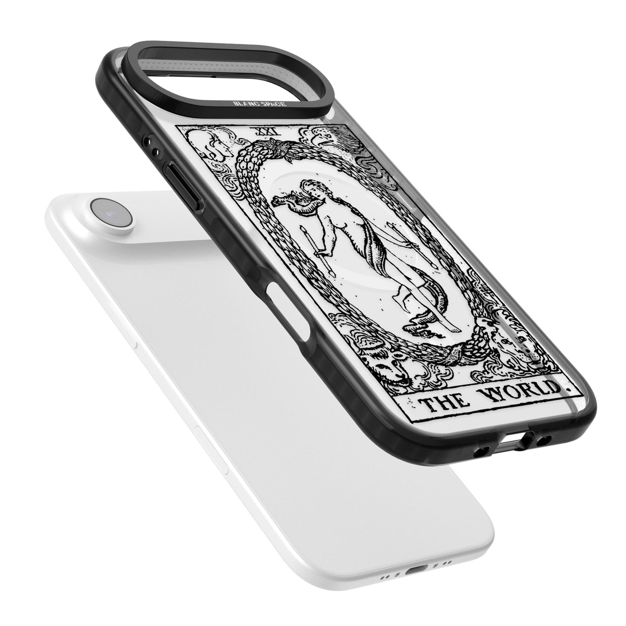 Personalised The World Tarot Card (Clear) iPhone 17 Air Impact Pro Black Phone Case Colours