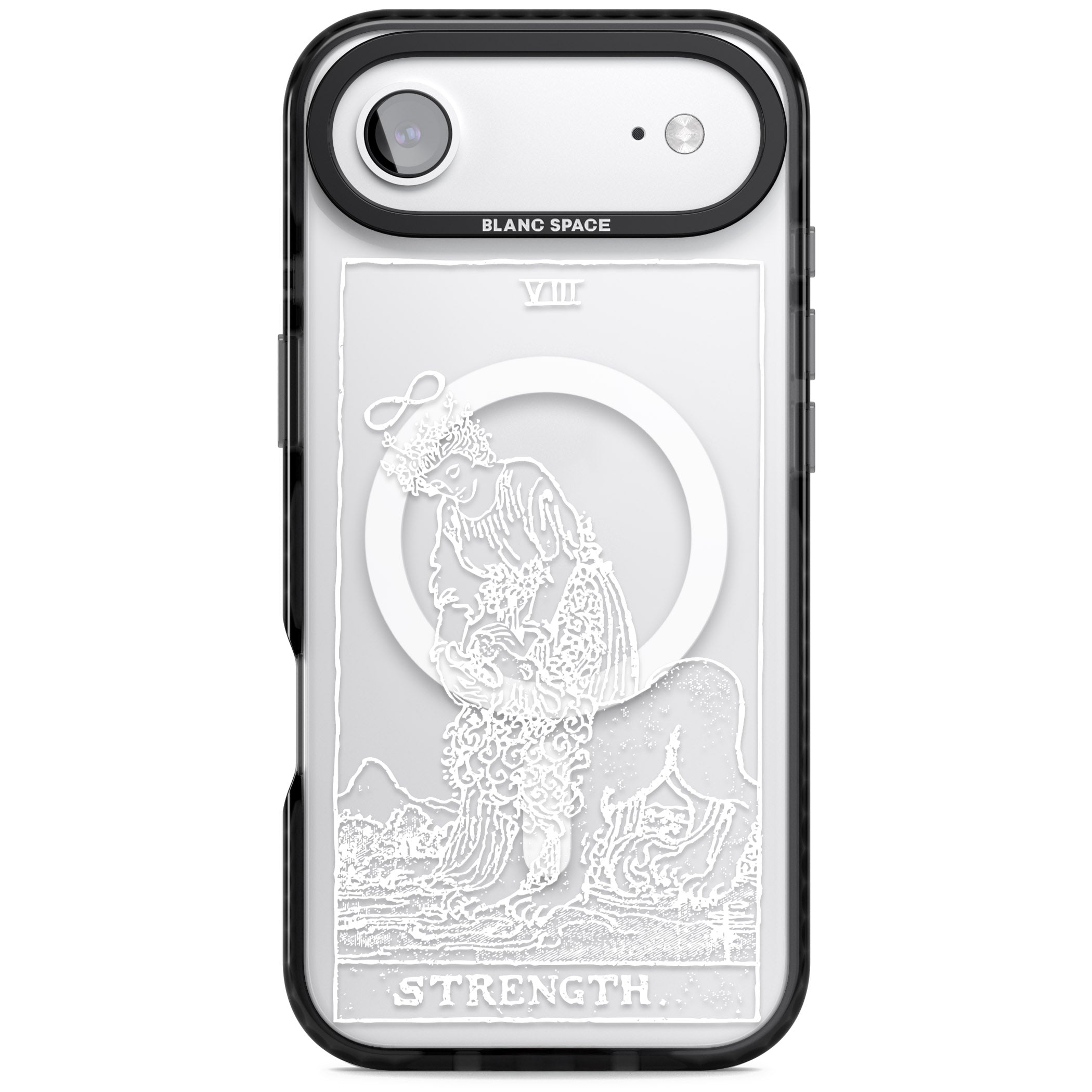 Personalised Strength Tarot Card (White) iPhone 17 Air Impact Pro Black Phone Case