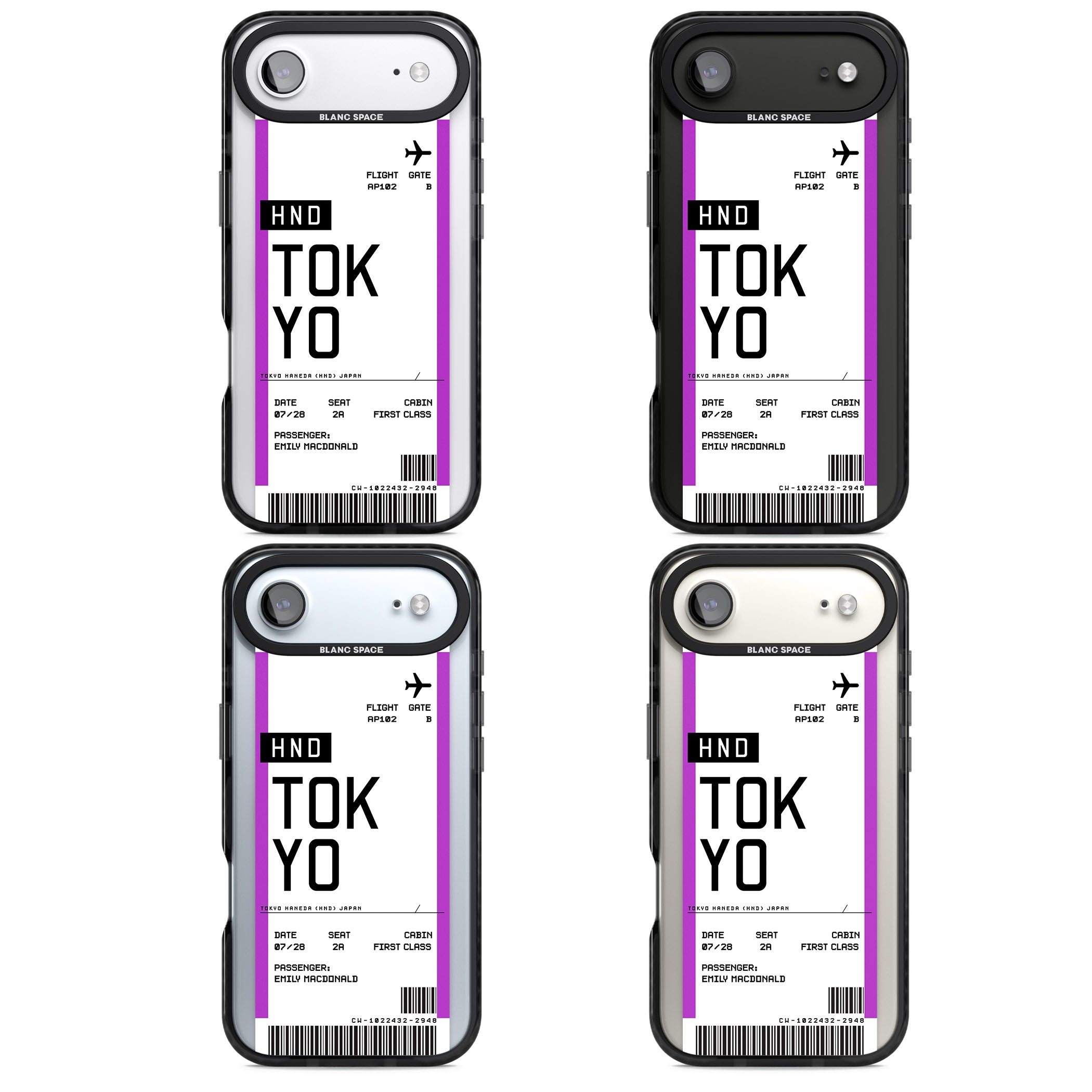 Personalised Tokyo Boarding Pass iPhone 17 Air Impact Pro Black Phone Case APT Impact Protection