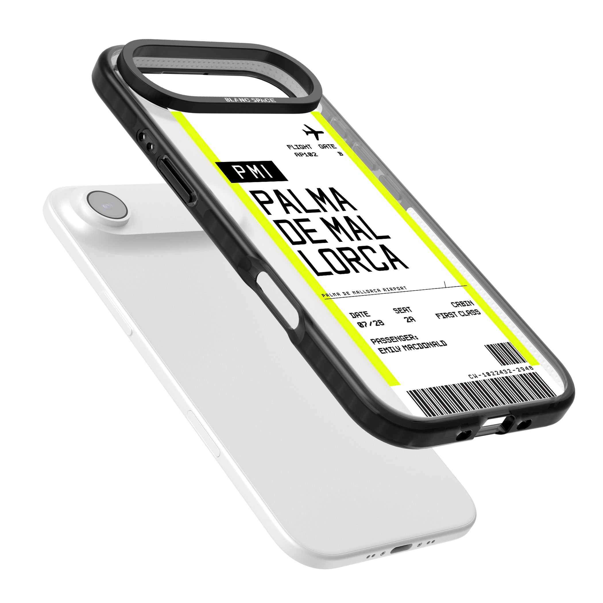 Personalised Palma De Mallorca Boarding Pass iPhone 17 Air Impact Pro Black Phone Case Colours