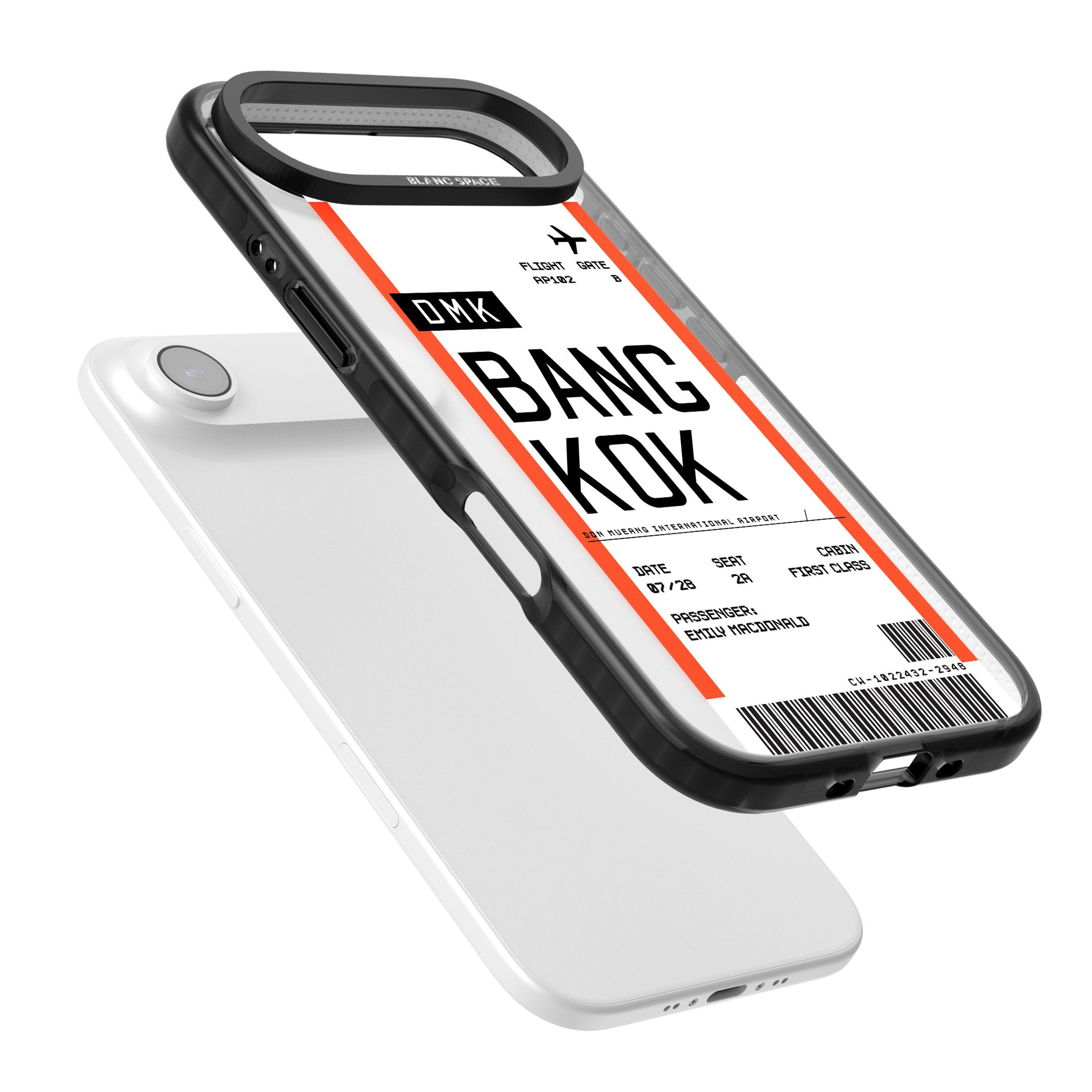 Personalised Bangkok Boarding Pass iPhone 17 Air Impact Pro Black Phone Case Colours