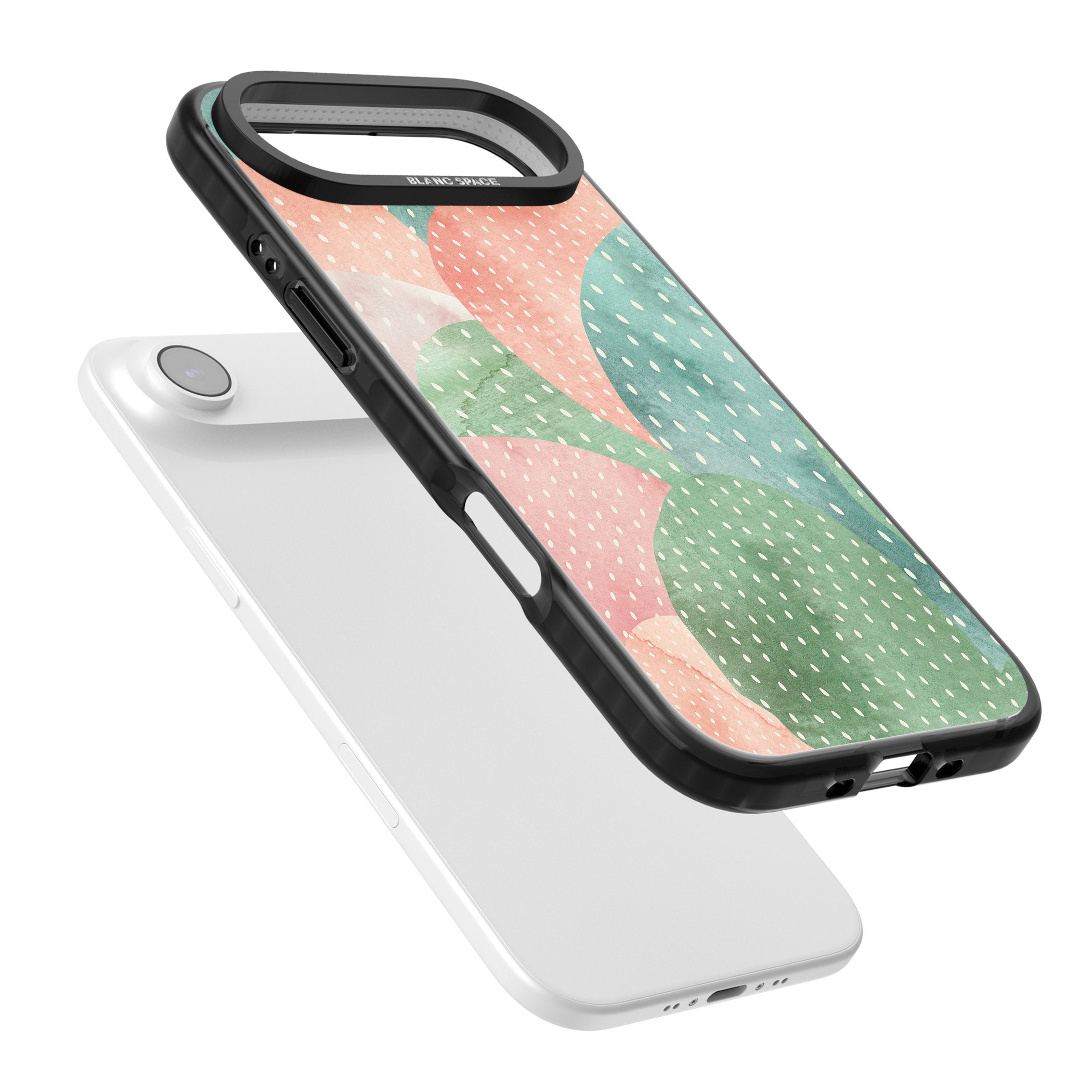 Pastel Cacti Pattern iPhone 17 Air Impact Pro Black Phone Case Colours