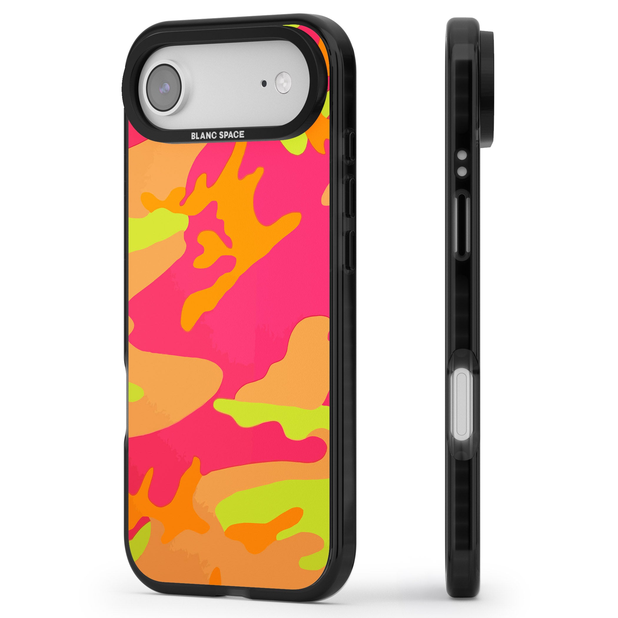 Neon Camo iPhone 17 Air Impact Pro Black Phone Case Side Profile