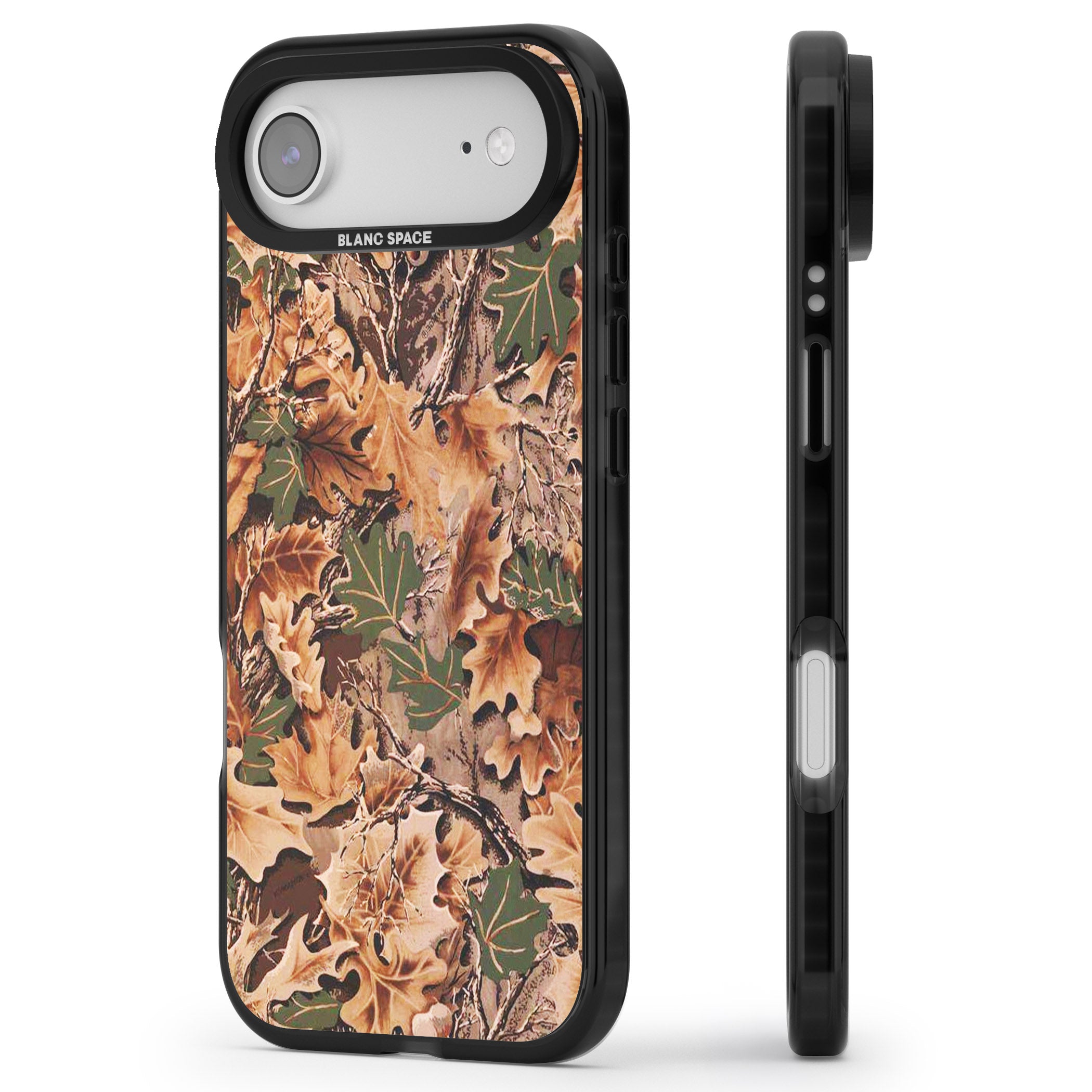 Realtree Camo iPhone 17 Air Impact Pro Black Phone Case Side Profile