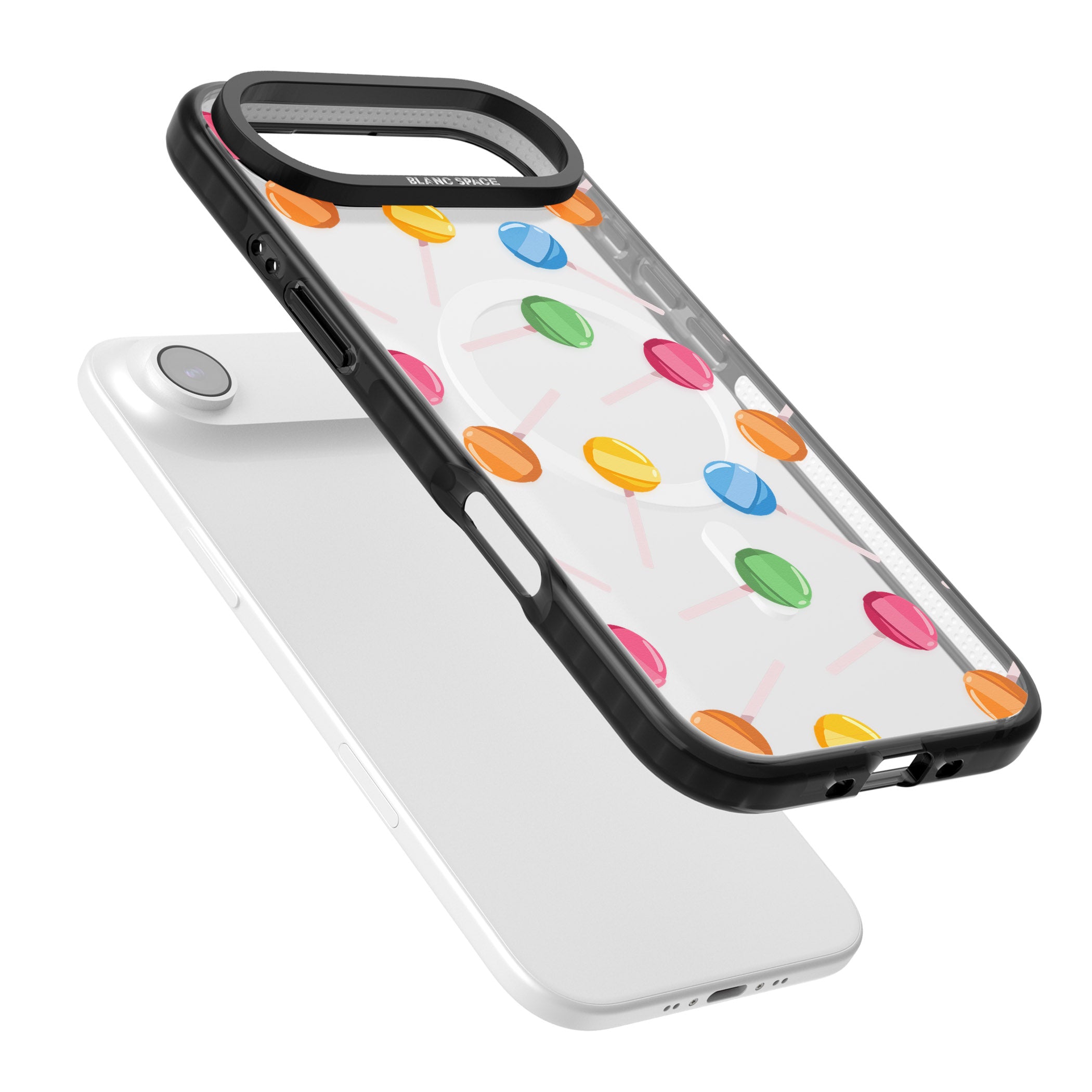 Lollipop Pattern iPhone 17 Air Impact Pro Black Phone Case Colours