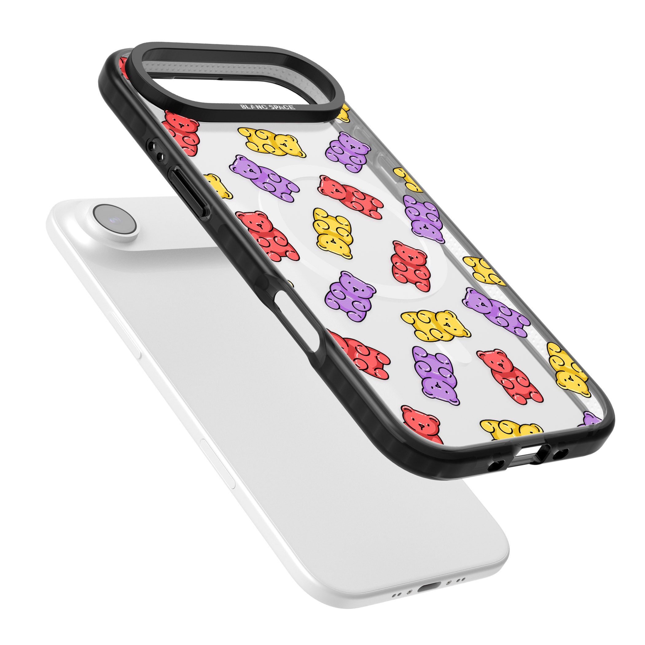 Gummy Bear Pattern iPhone 17 Air Impact Pro Black Phone Case Colours