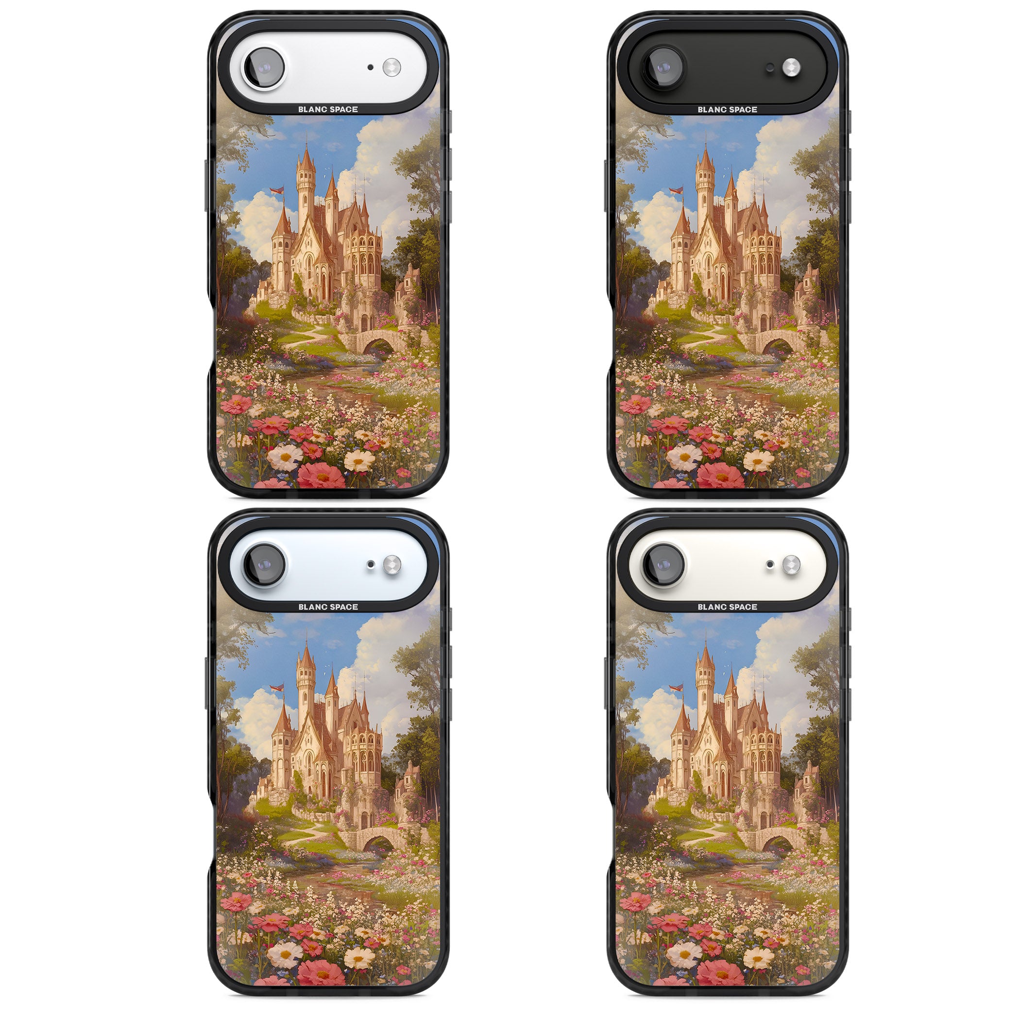Castle Flower Fields iPhone 17 Air Impact Pro Black Phone Case APT Impact Protection