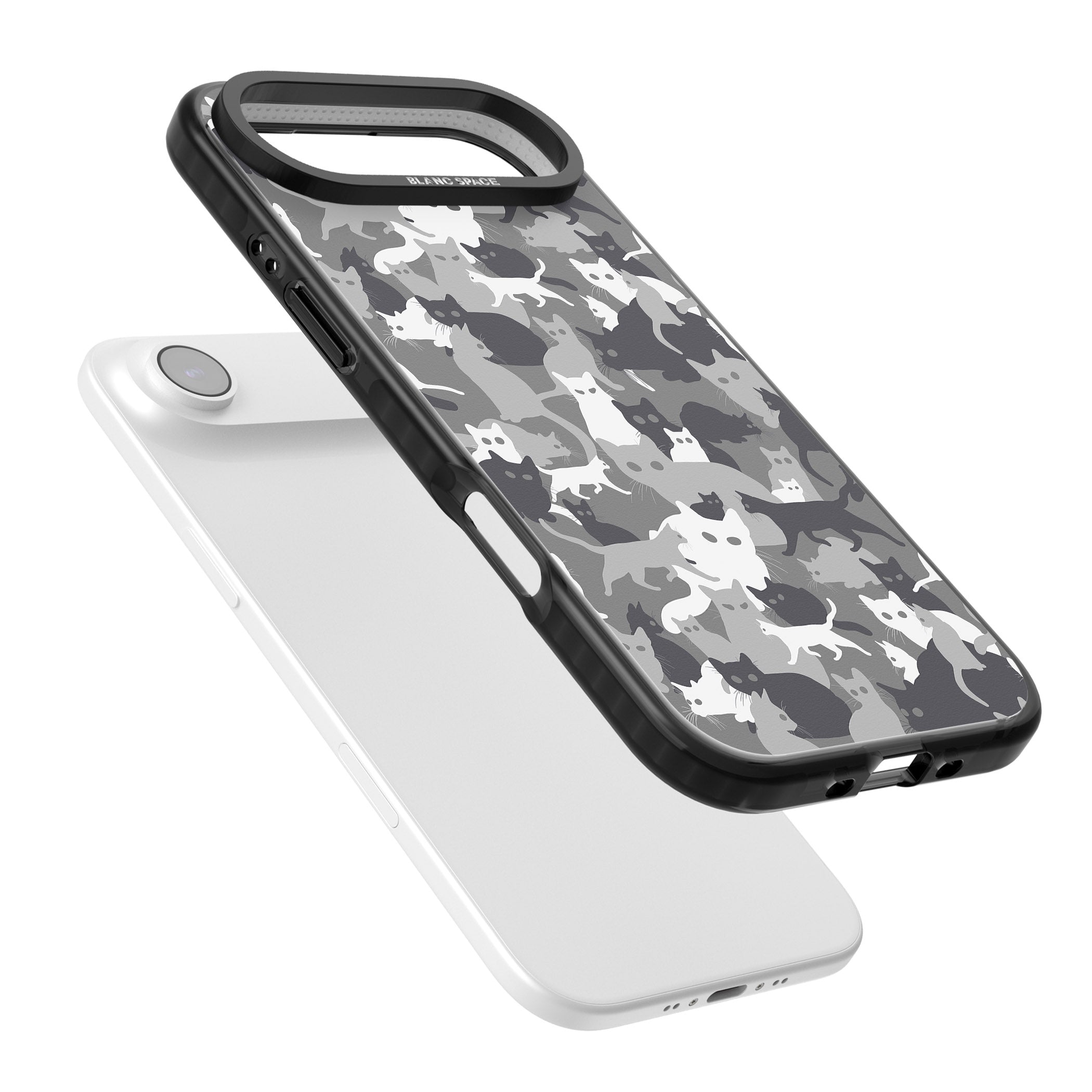 Dark Grey Cat Camouflage iPhone 17 Air Impact Pro Black Phone Case Colours