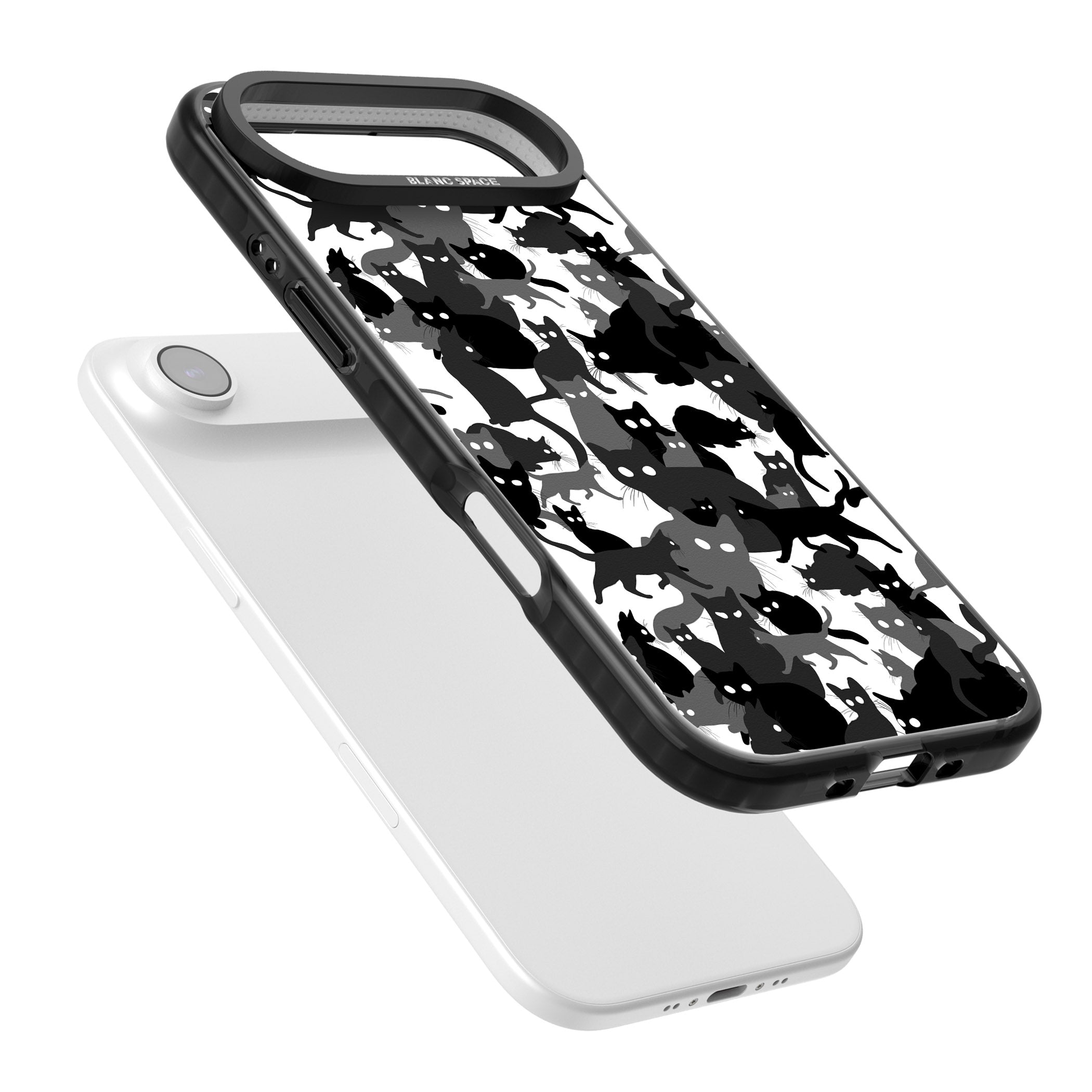 Black & White Cat Camouflage iPhone 17 Air Impact Pro Black Phone Case Colours