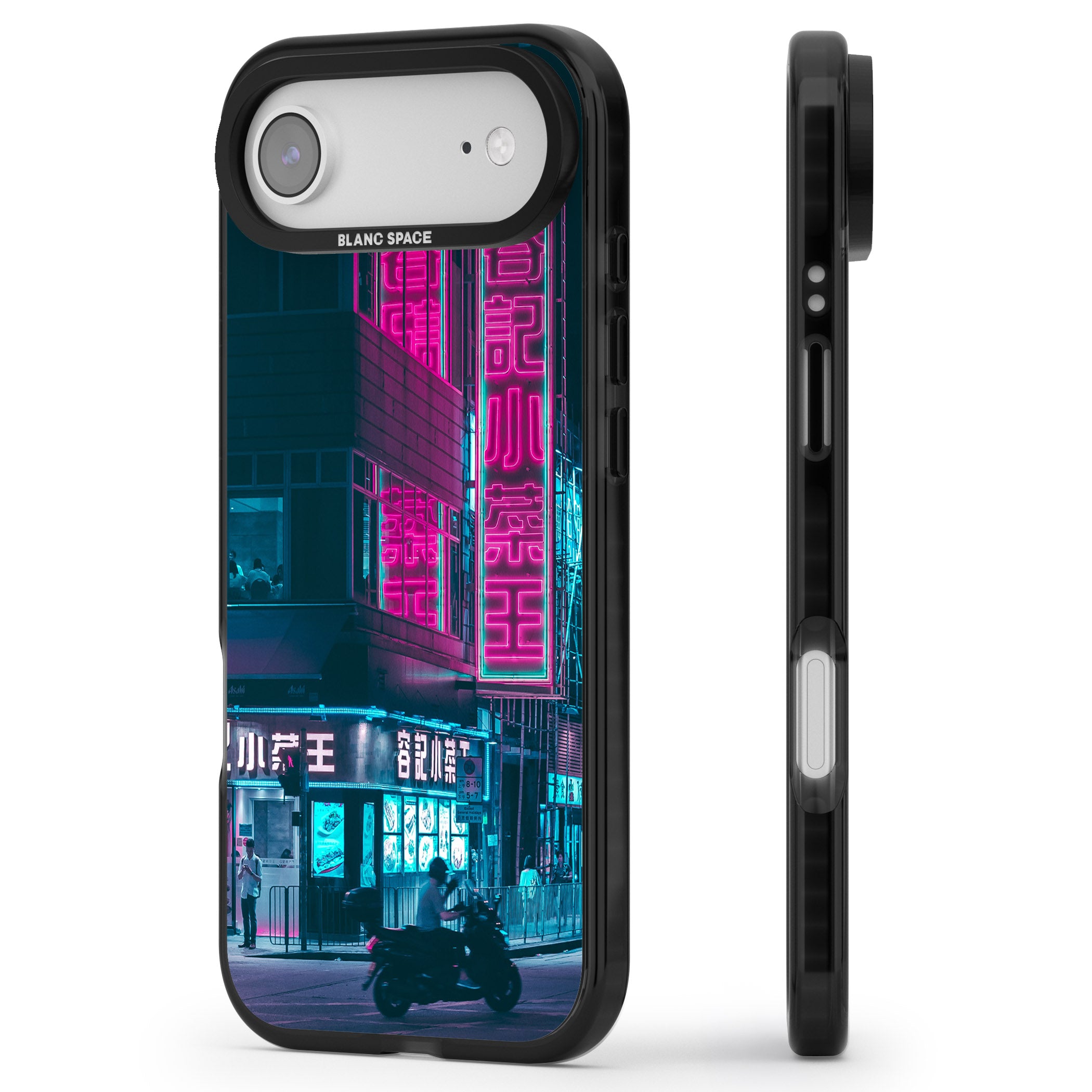 Neon City Ride iPhone 17 Air Impact Pro Black Phone Case Side Profile