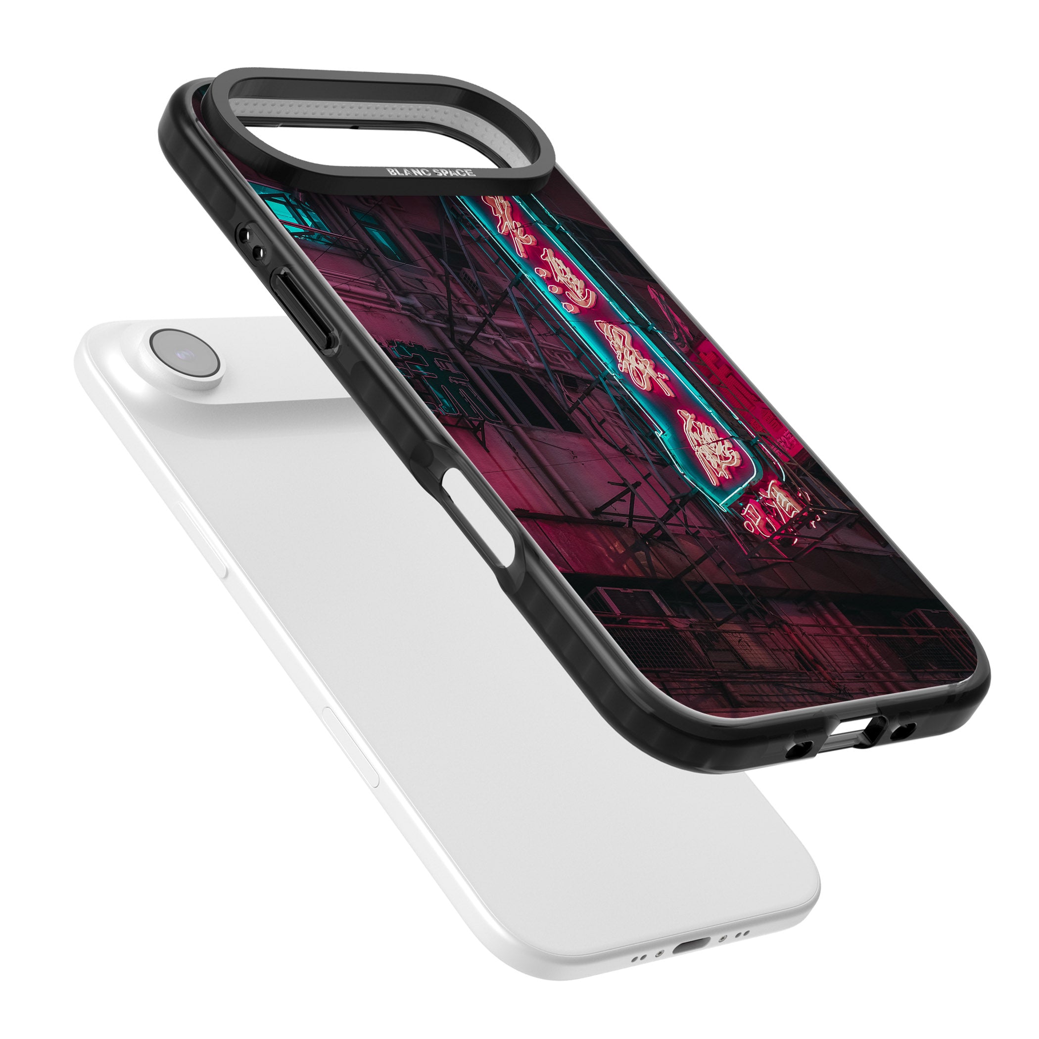 Neon Kanji Cityscape iPhone 17 Air Impact Pro Black Phone Case Colours