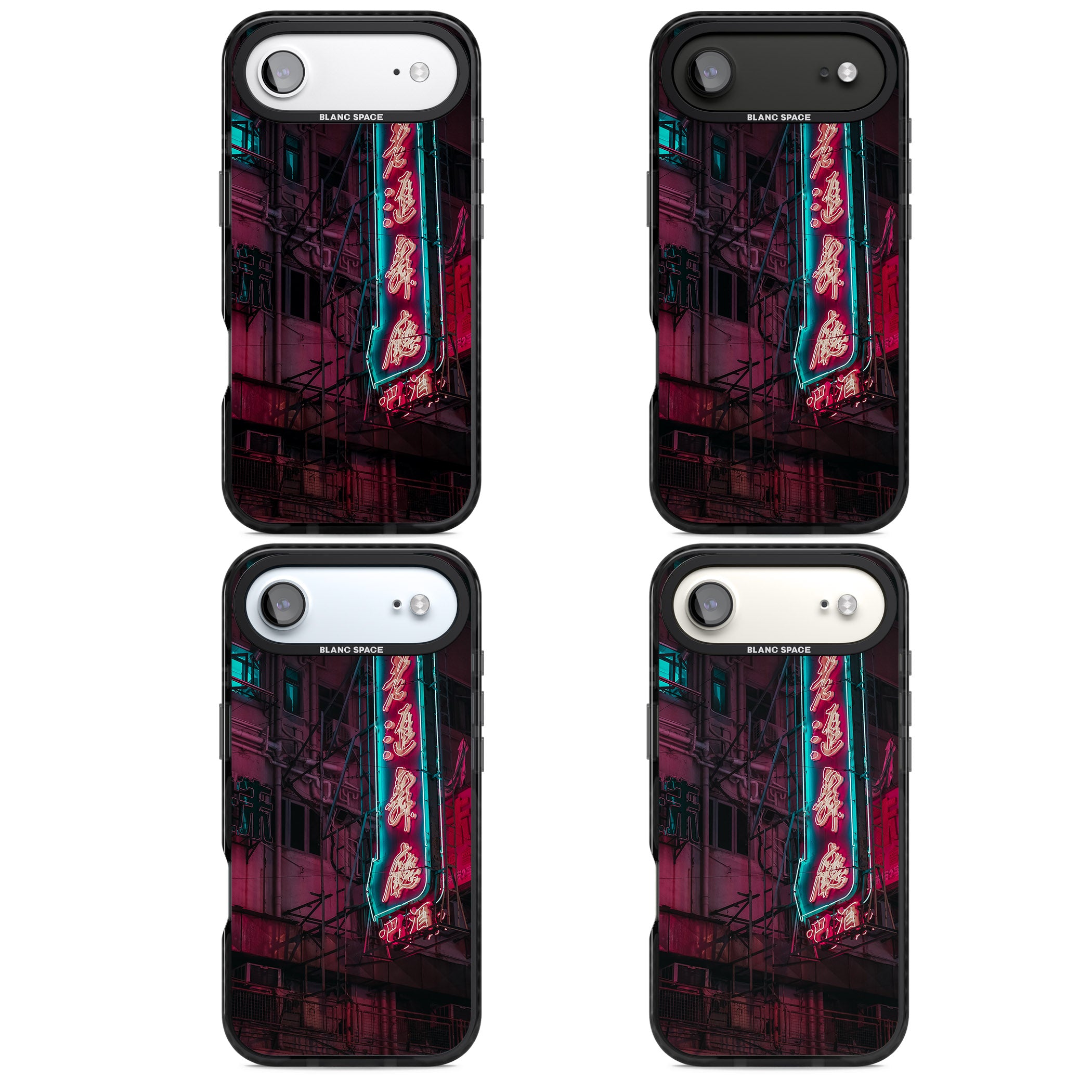 Neon Kanji Cityscape iPhone 17 Air Impact Pro Black Phone Case APT Impact Protection