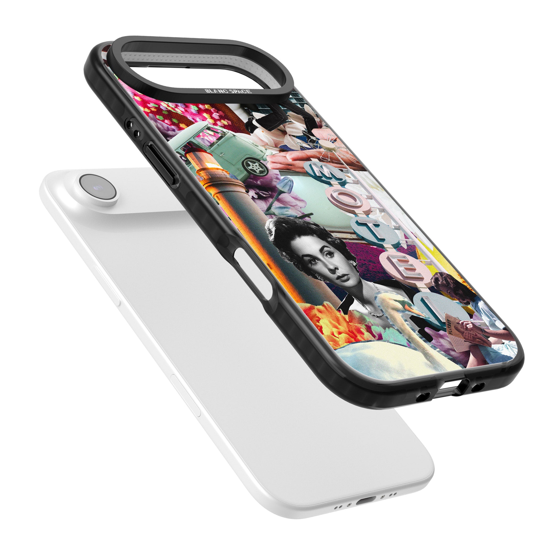 Retro Motel Collage iPhone 17 Air Impact Pro Black Phone Case Colours