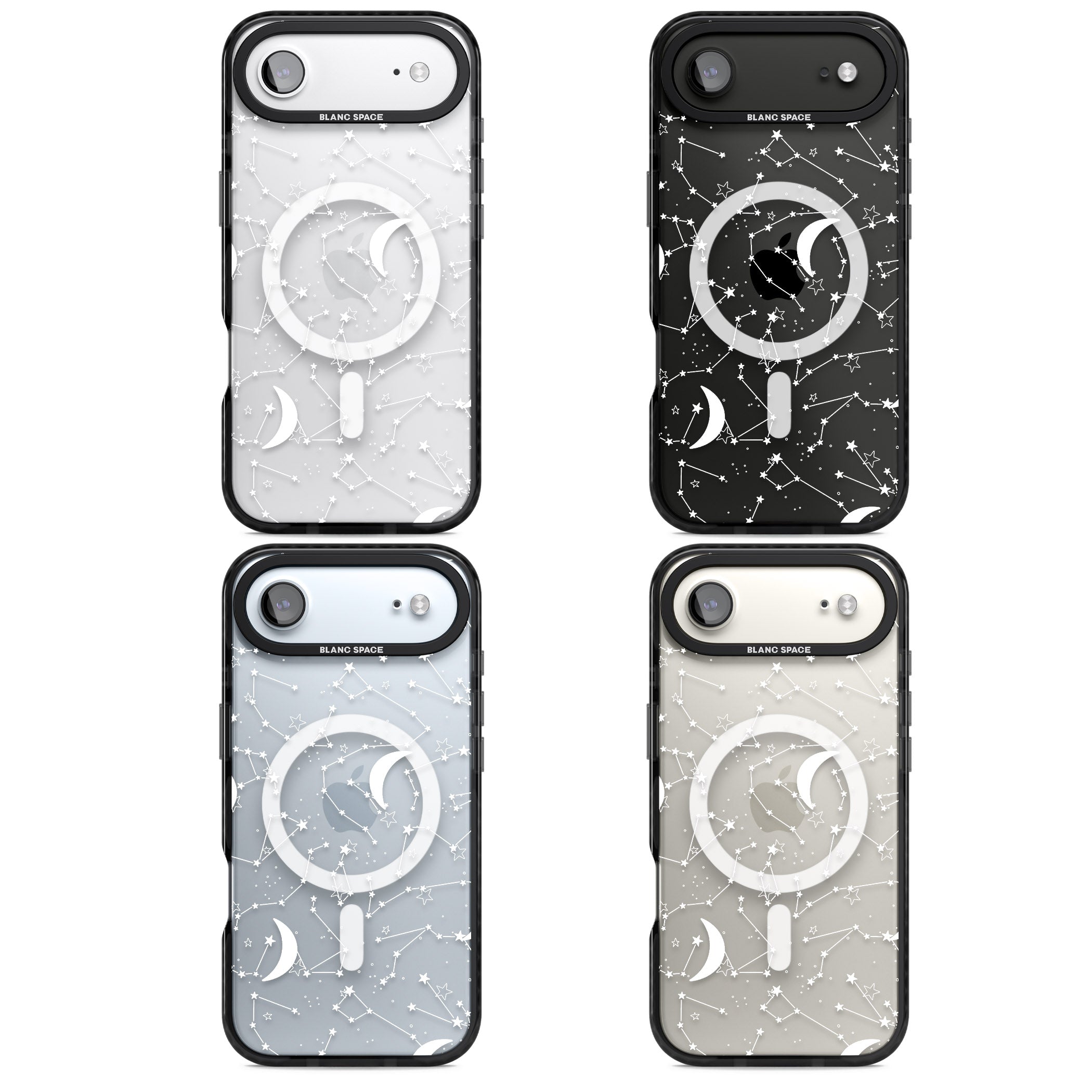 White Constellations iPhone 17 Air Impact Pro Black Phone Case APT Impact Protection