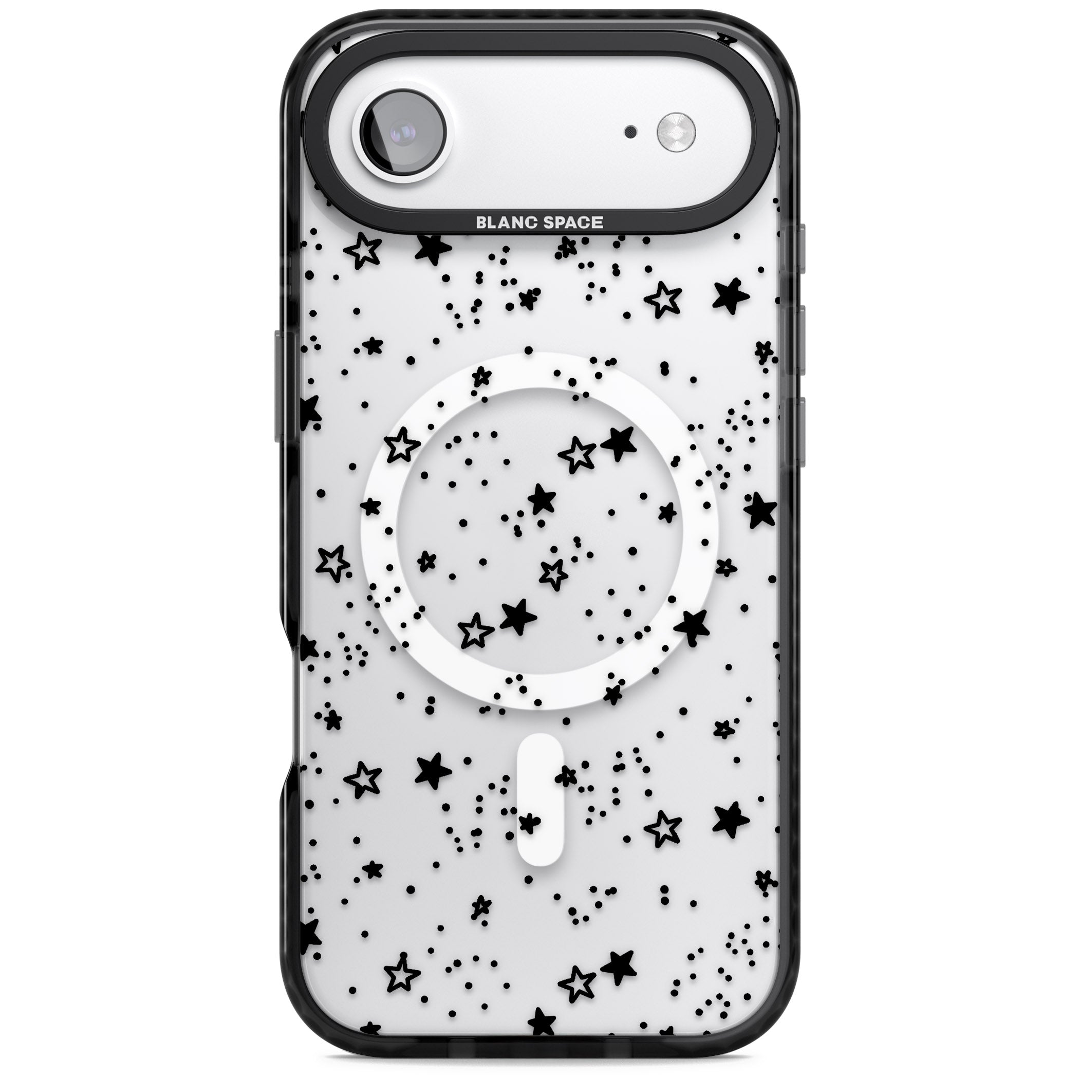 Black Star Speckle iPhone 17 Air Impact Pro Black Phone Case