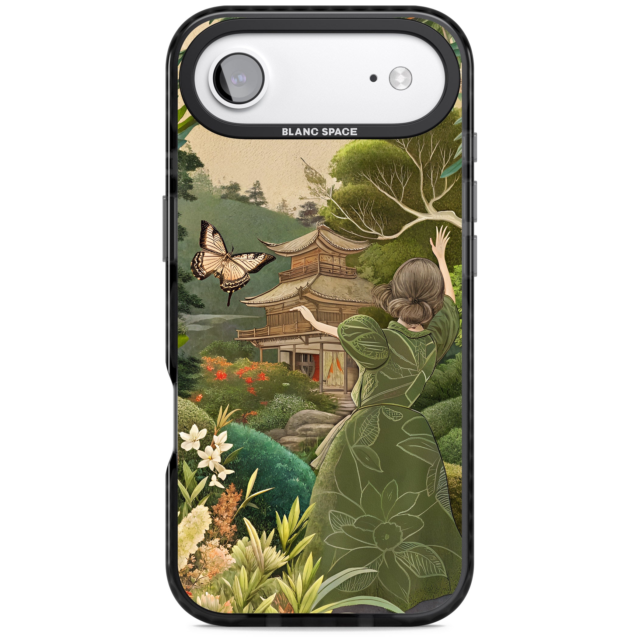 Japanese Nature iPhone 17 Air Impact Pro Black Phone Case