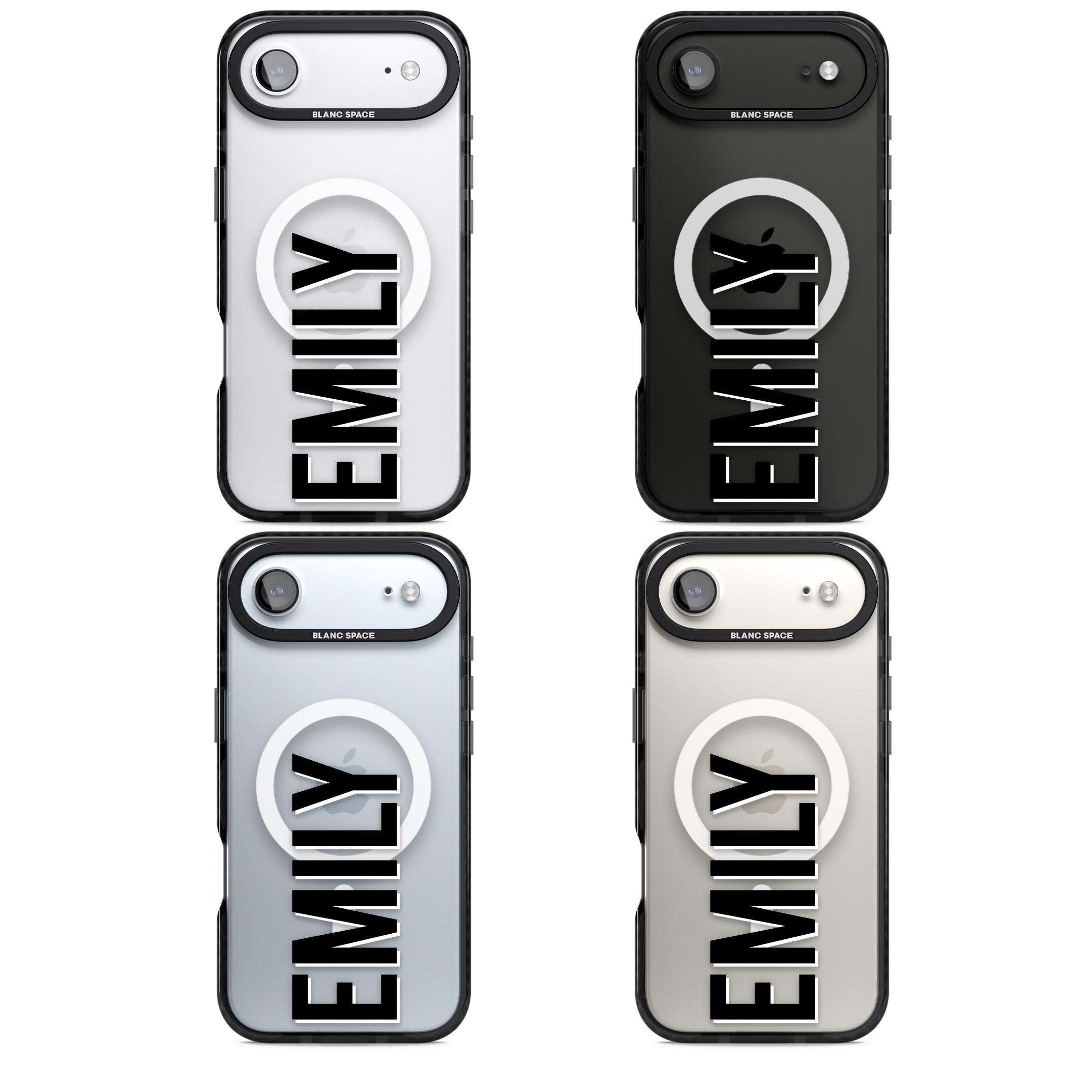 Personalised Vertical Name iPhone 17 Air Impact Pro Black Phone Case APT Impact Protection