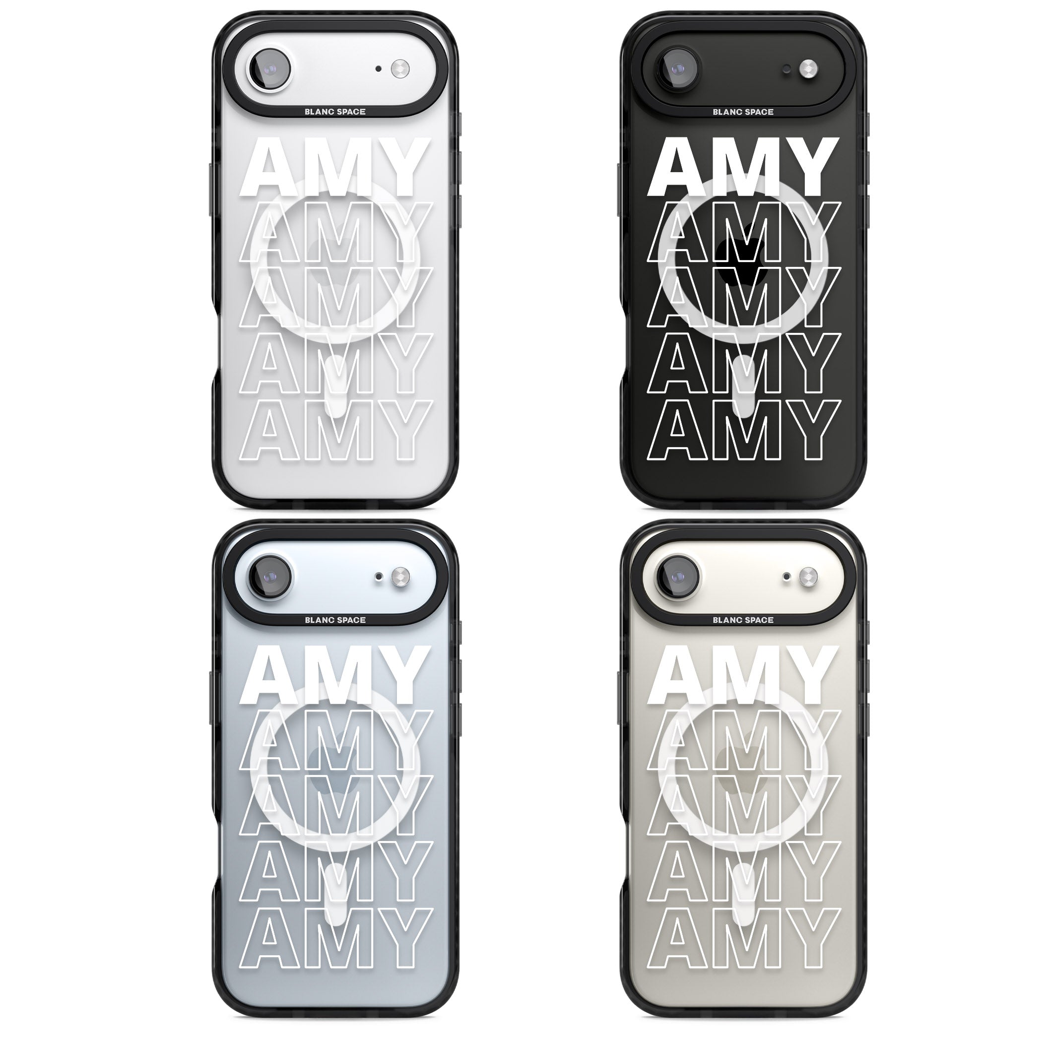 Personalised Bold Name Repeated iPhone 17 Air Impact Pro Black Phone Case APT Impact Protection