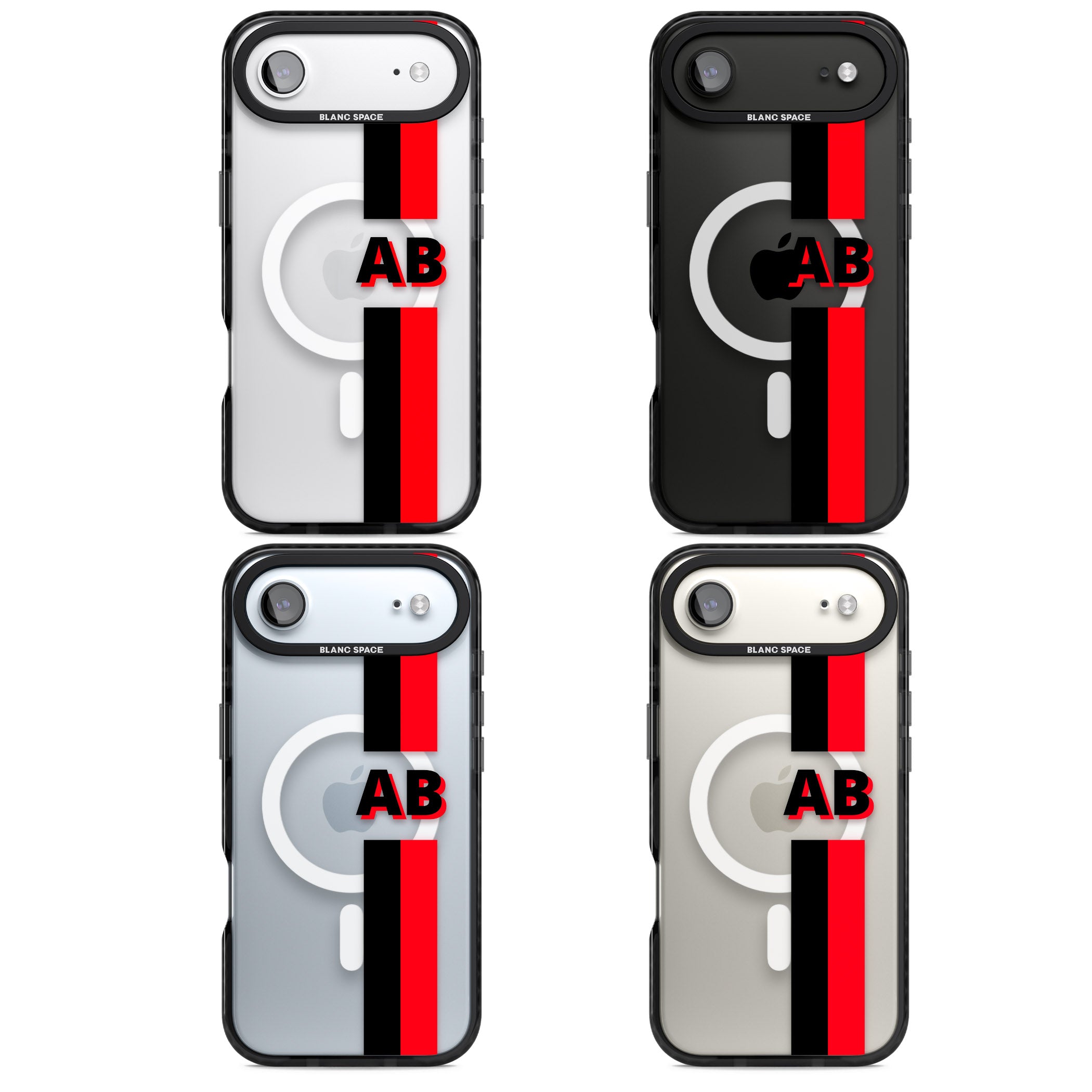 Personalised Bold Stripe iPhone 17 Air Impact Pro Black Phone Case APT Impact Protection