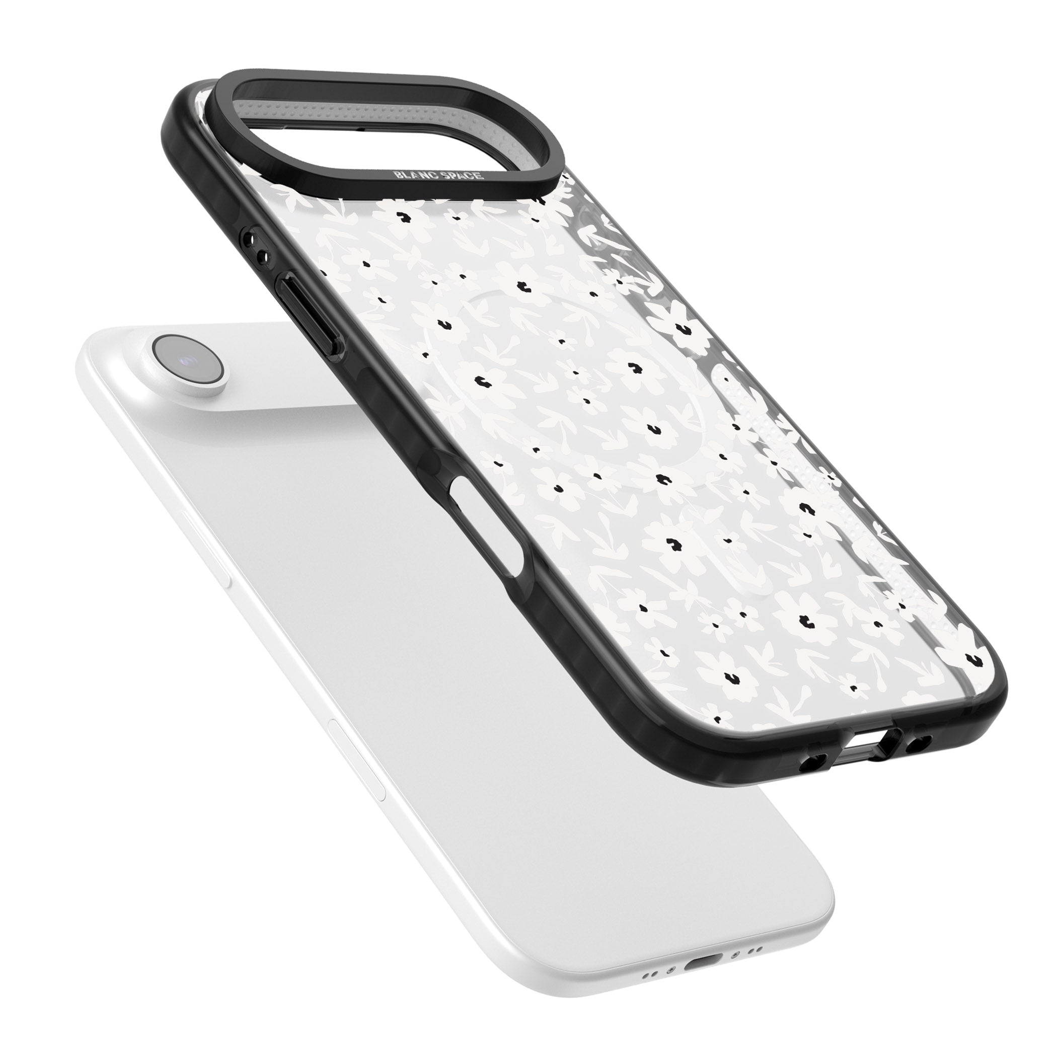 Monochrome Floral iPhone 17 Air Impact Pro Black Phone Case Colours