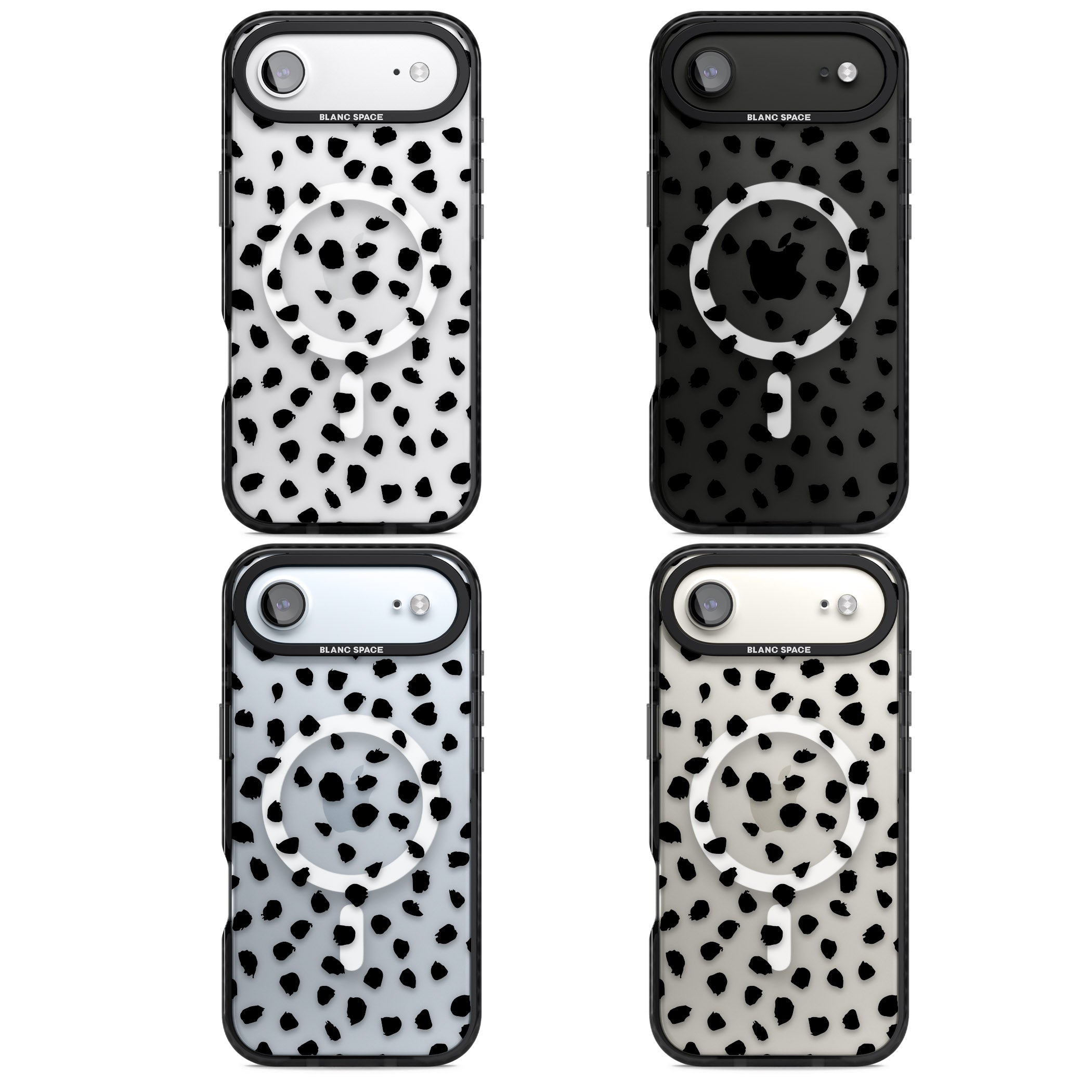 Black Dalmatian Polka Dot iPhone 17 Air Impact Pro Black Phone Case APT Impact Protection