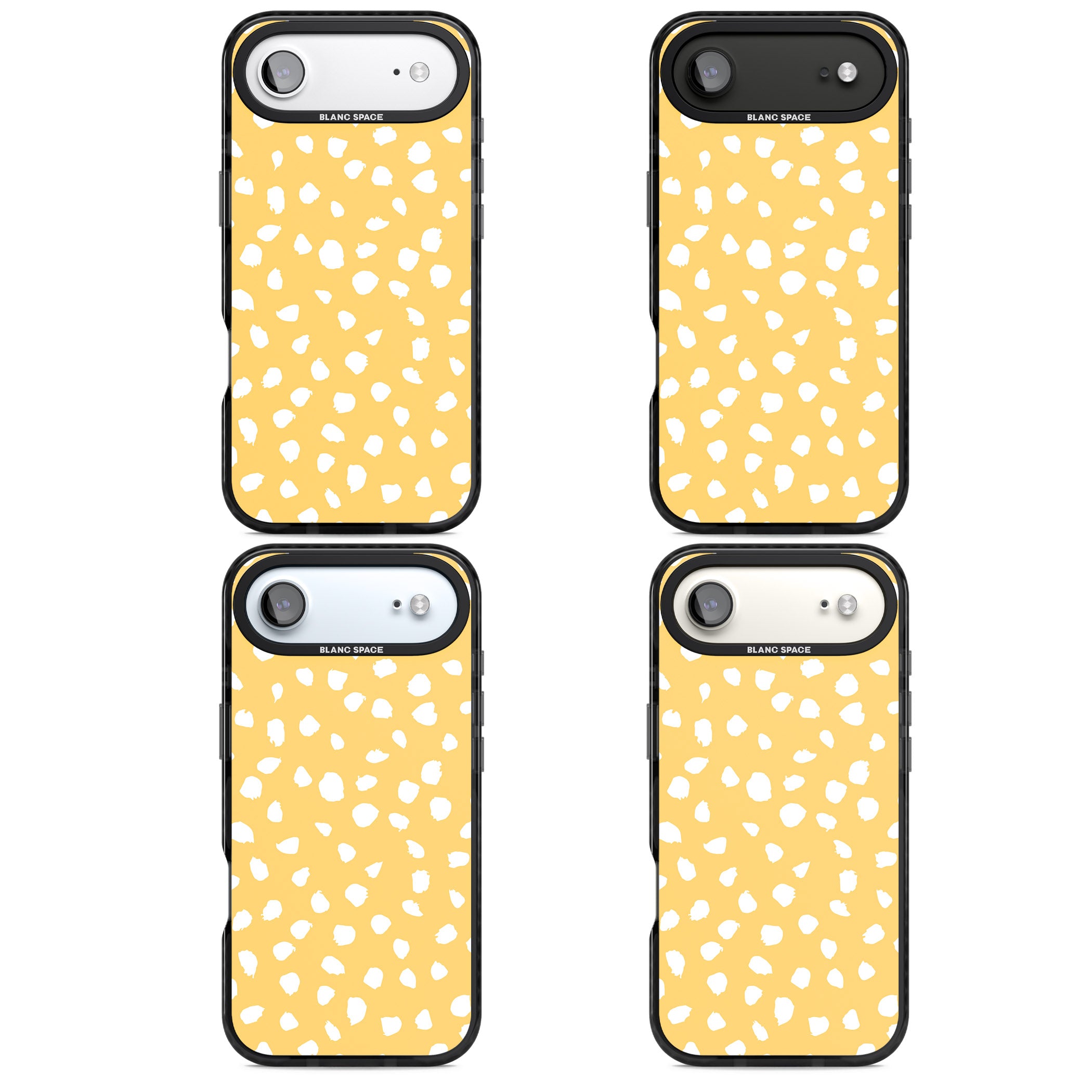 Yellow Dalmatian Dots iPhone 17 Air Impact Pro Black Phone Case APT Impact Protection