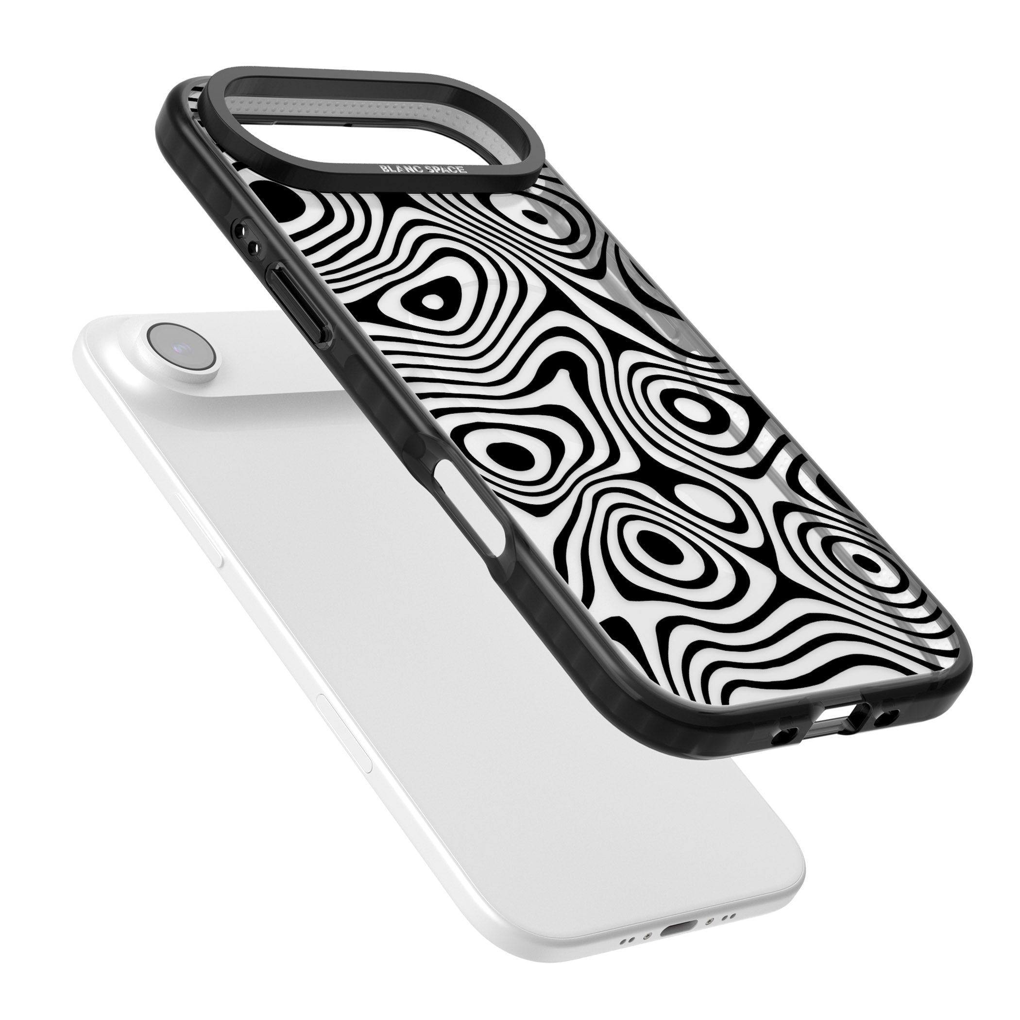 Dark Topographic Map iPhone 17 Air Impact Pro Black Phone Case Colours