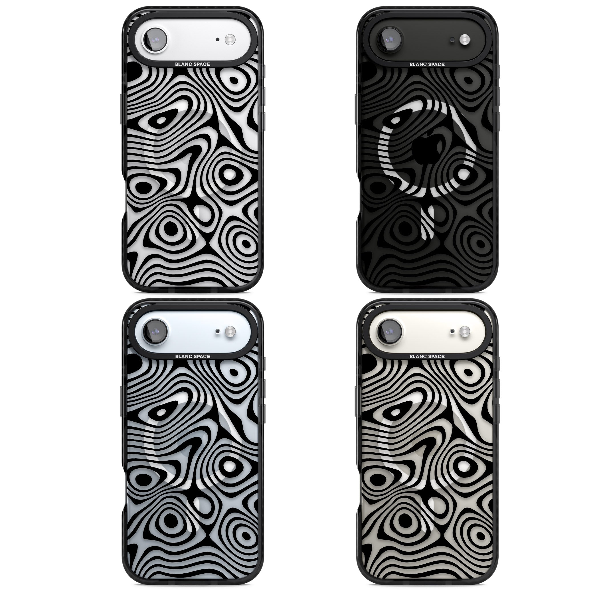 Dark Topographic Map iPhone 17 Air Impact Pro Black Phone Case APT Impact Protection