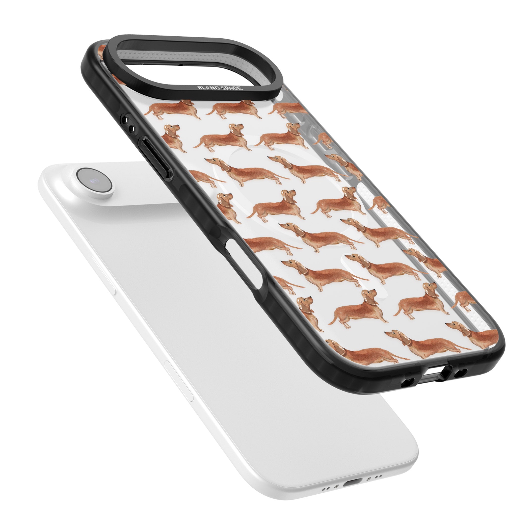 Dachshund Watercolor Dog Pattern iPhone 17 Air Impact Pro Black Phone Case Colours