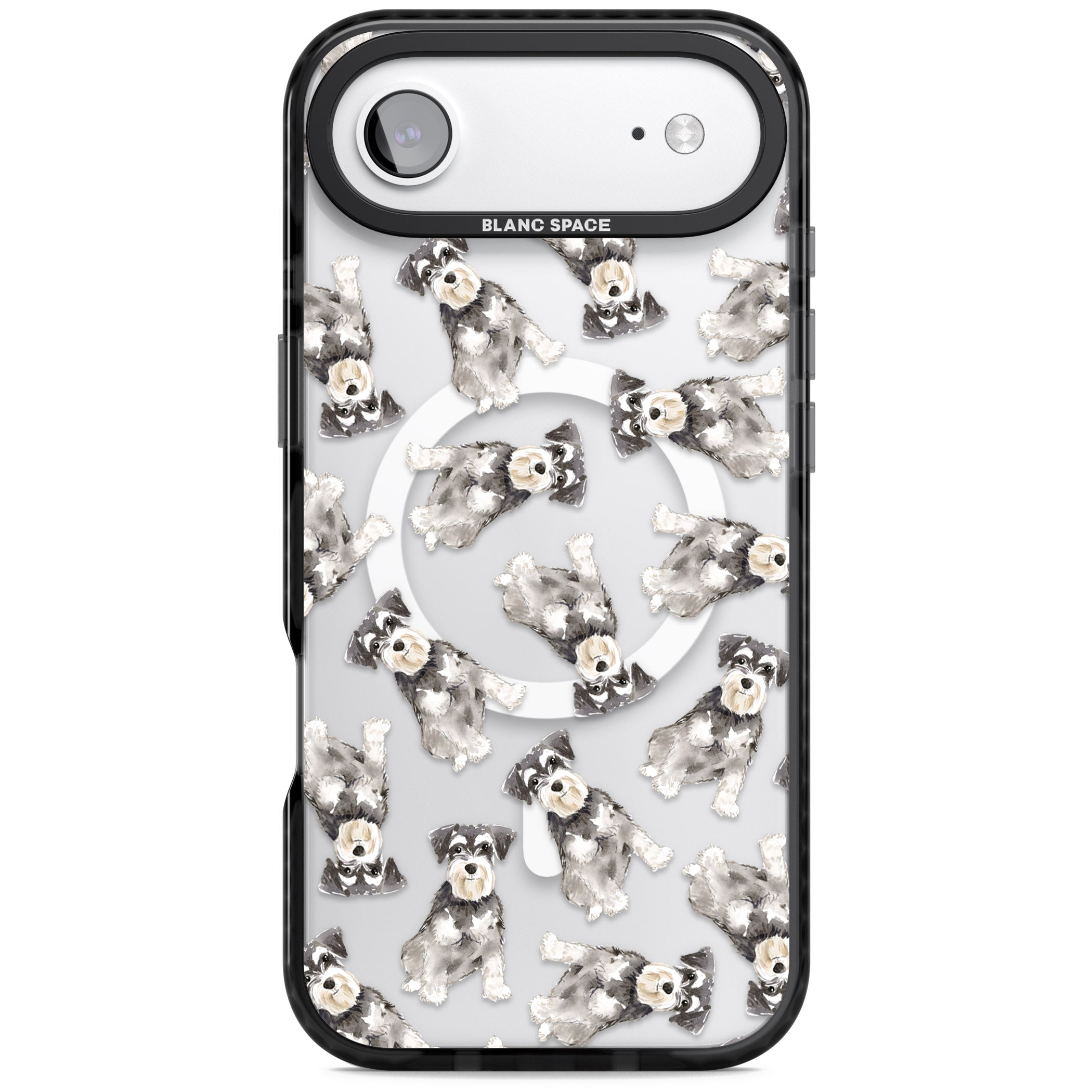 Miniature Schnauzer Watercolor iPhone 17 Air Impact Pro Black Phone Case