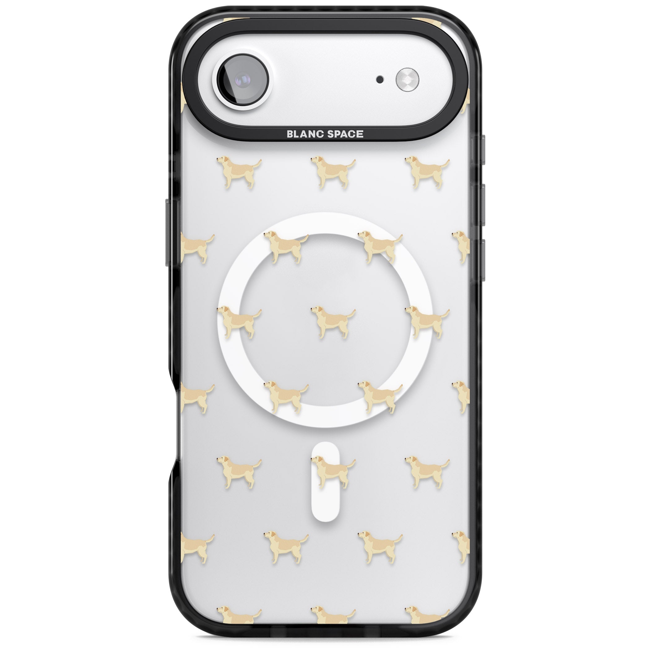 Tan Labrador Dog Pattern iPhone 17 Air Impact Pro Black Phone Case