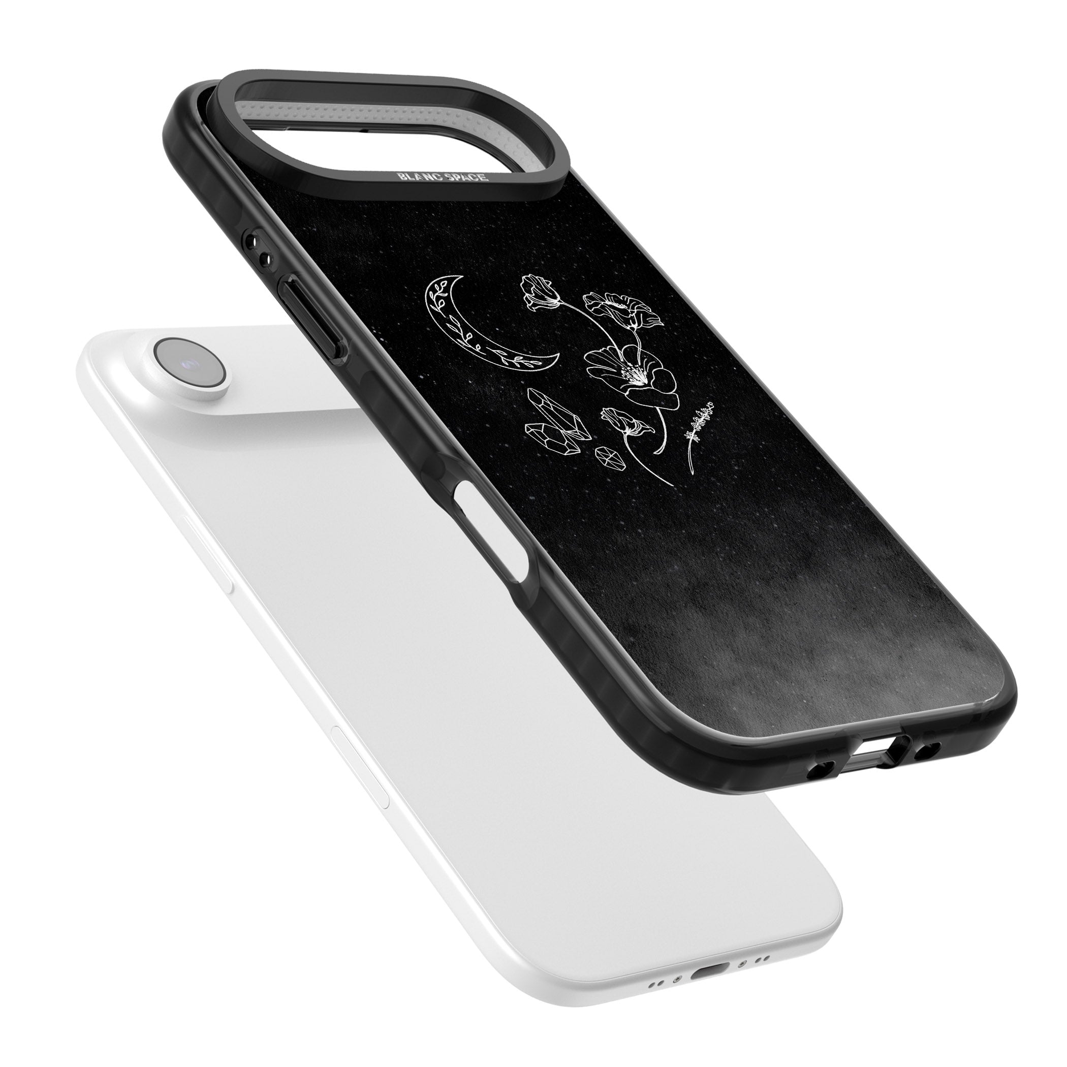 Midnight Moon Botanic iPhone 17 Air Impact Pro Black Phone Case Colours