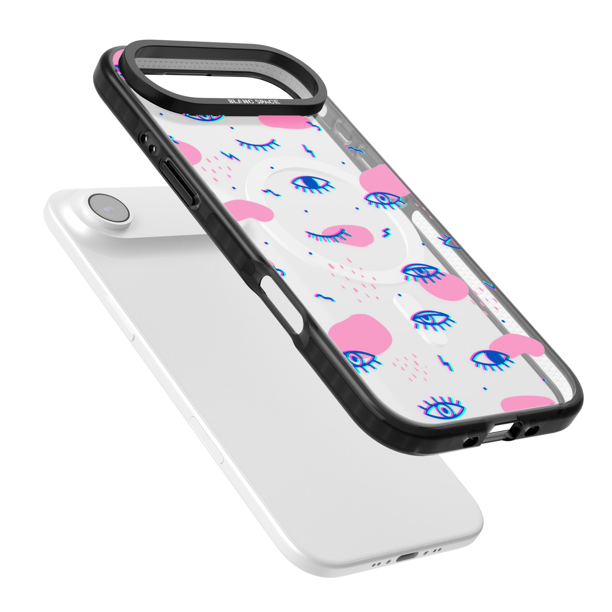 Pink Eye Pattern iPhone 17 Air Impact Pro Black Phone Case Colours