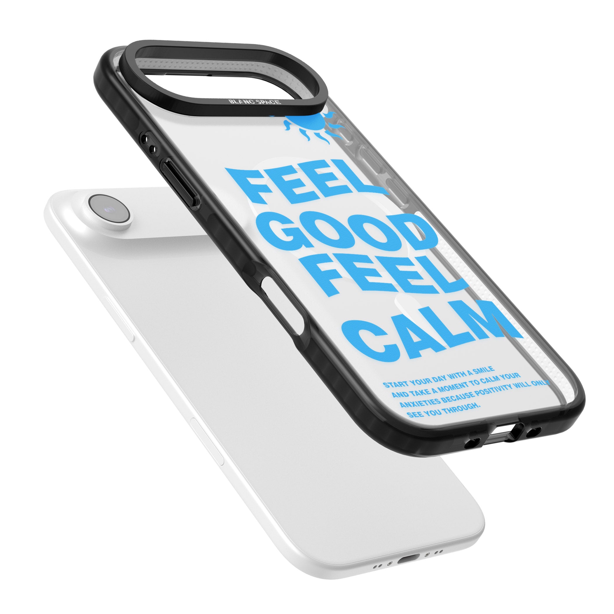 Feel Good Feel Calm (Blue) iPhone 17 Air Impact Pro Black Phone Case Colours