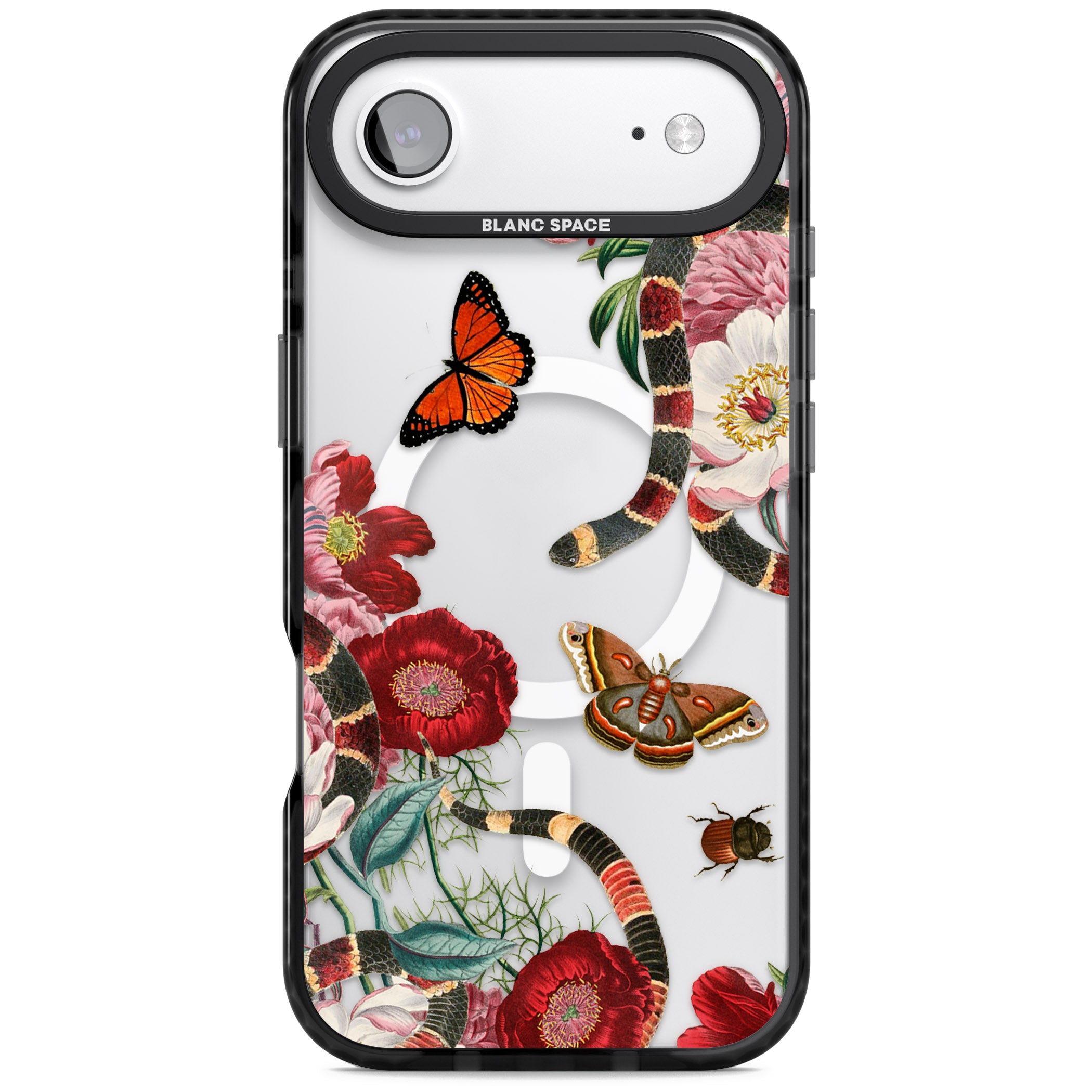 Botanical Snake iPhone 17 Air Impact Pro Black Phone Case