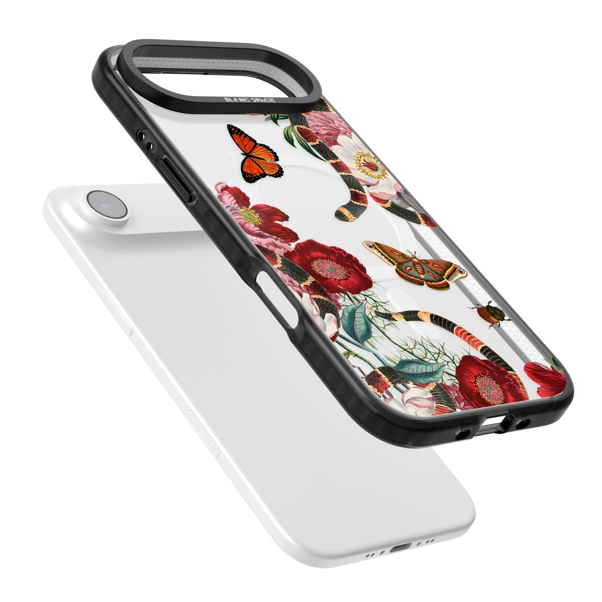 Botanical Snake iPhone 17 Air Impact Pro Black Phone Case Colours