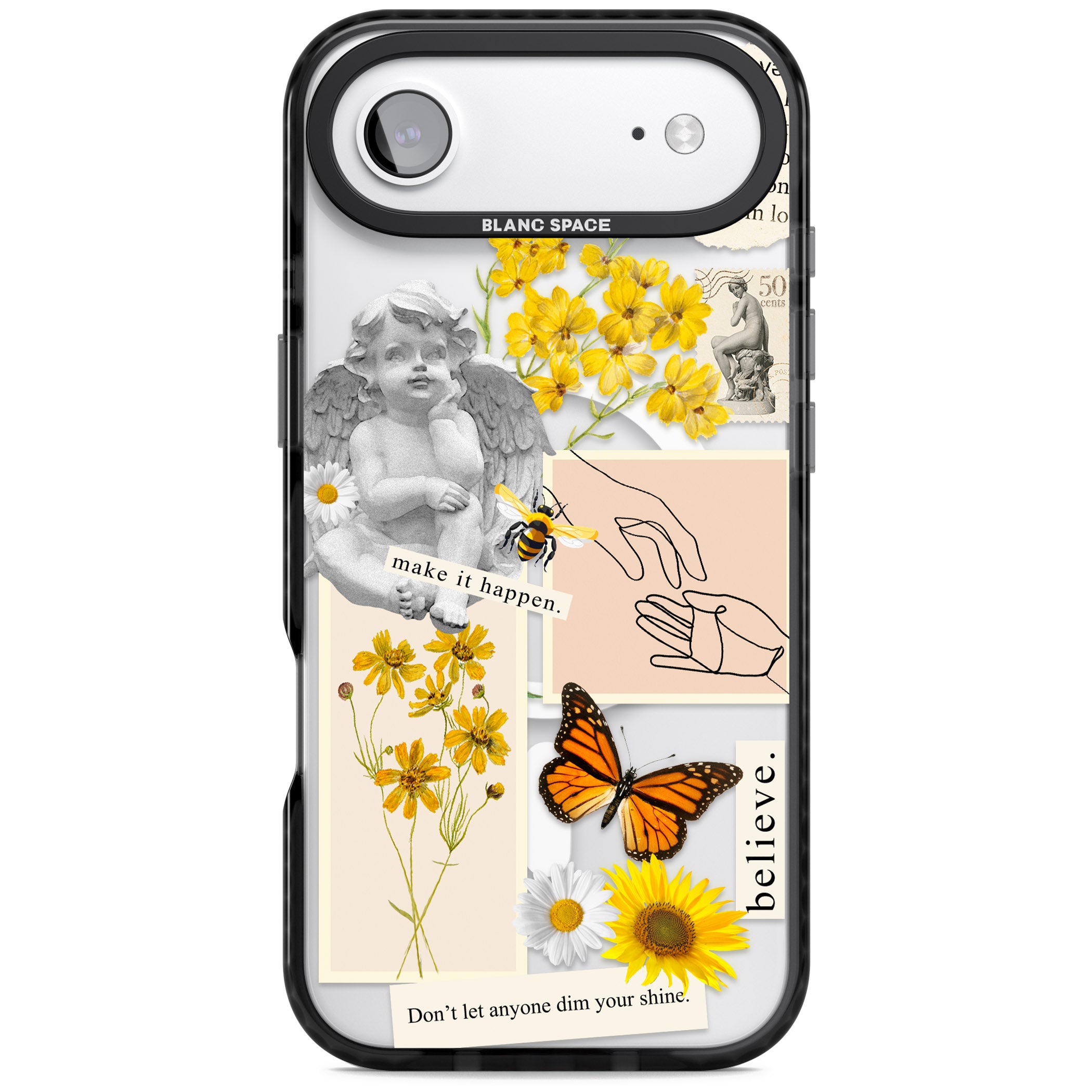 Vintage Wildflower Collage iPhone 17 Air Impact Pro Black Phone Case