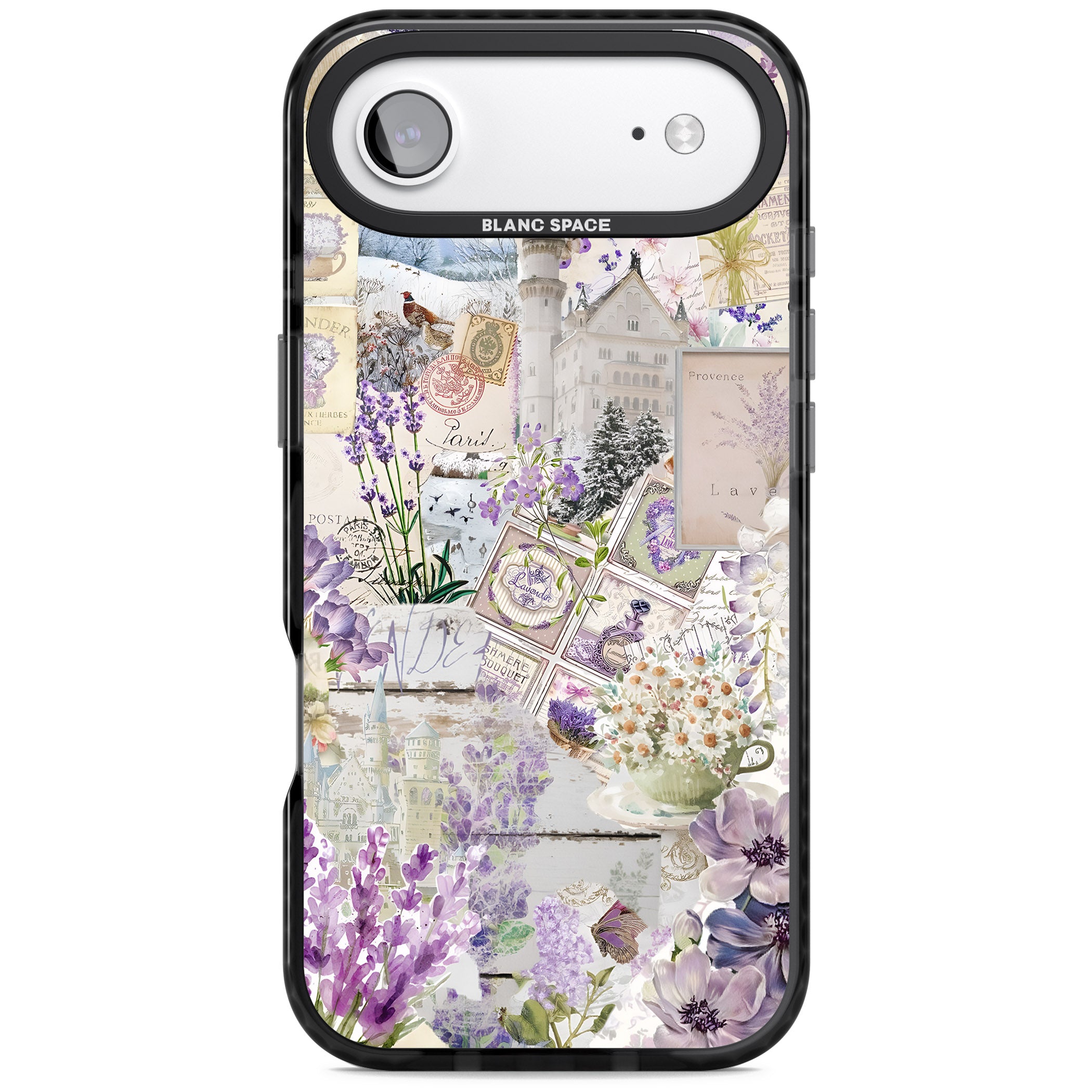 Soft Lavender Collage iPhone 17 Air Impact Pro Black Phone Case