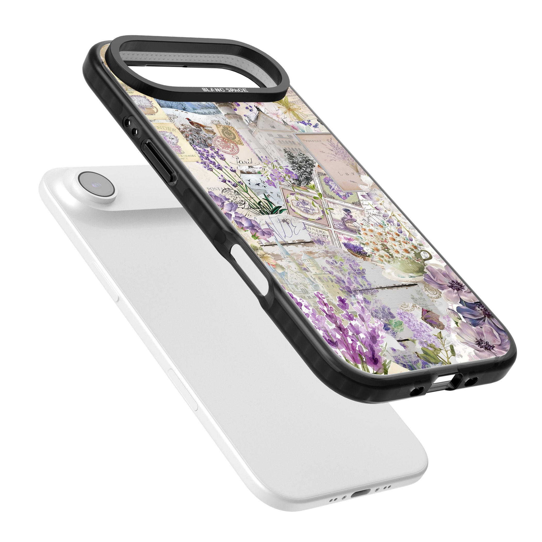 Soft Lavender Collage iPhone 17 Air Impact Pro Black Phone Case Colours