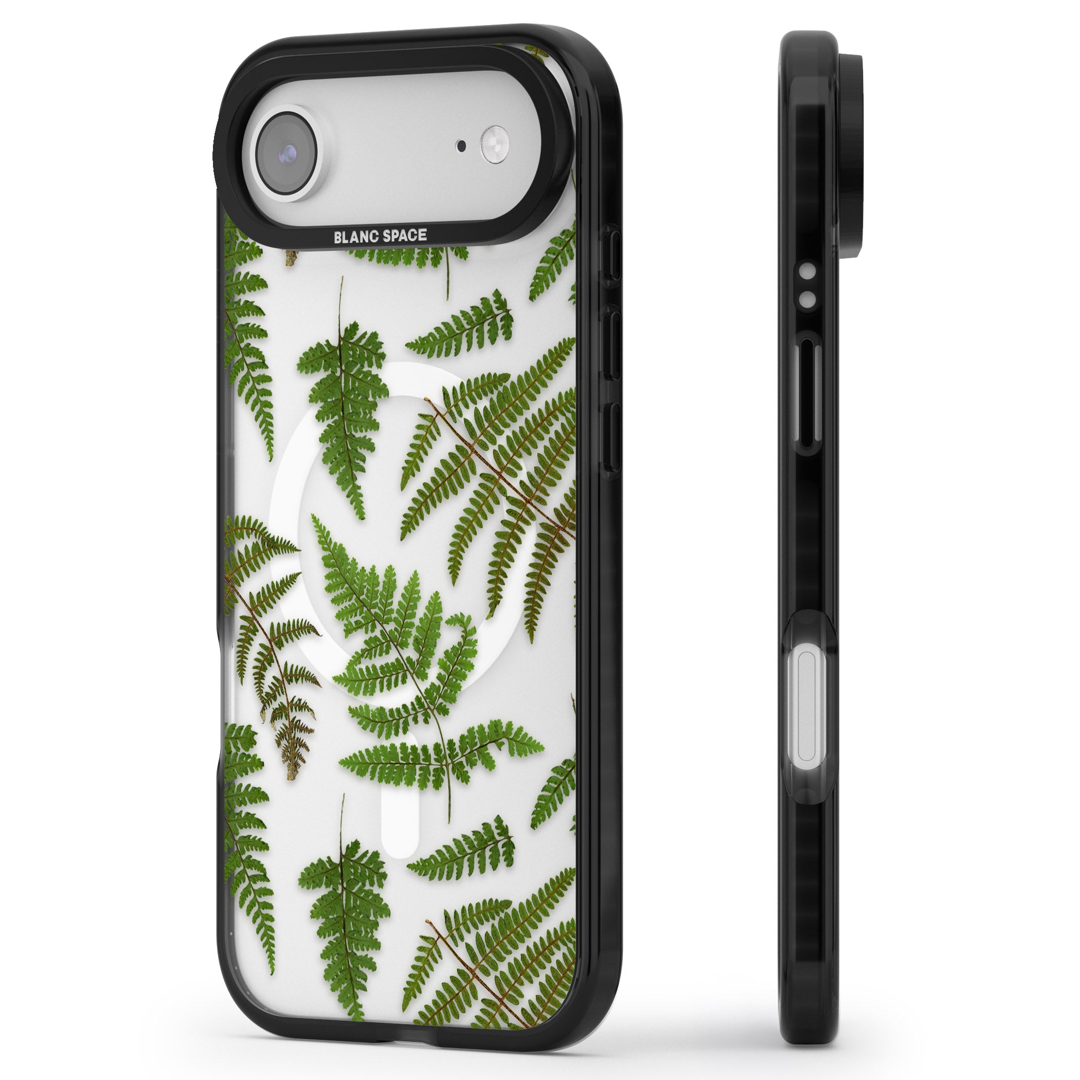 Leafy Ferns iPhone 17 Air Impact Pro Black Phone Case Side Profile