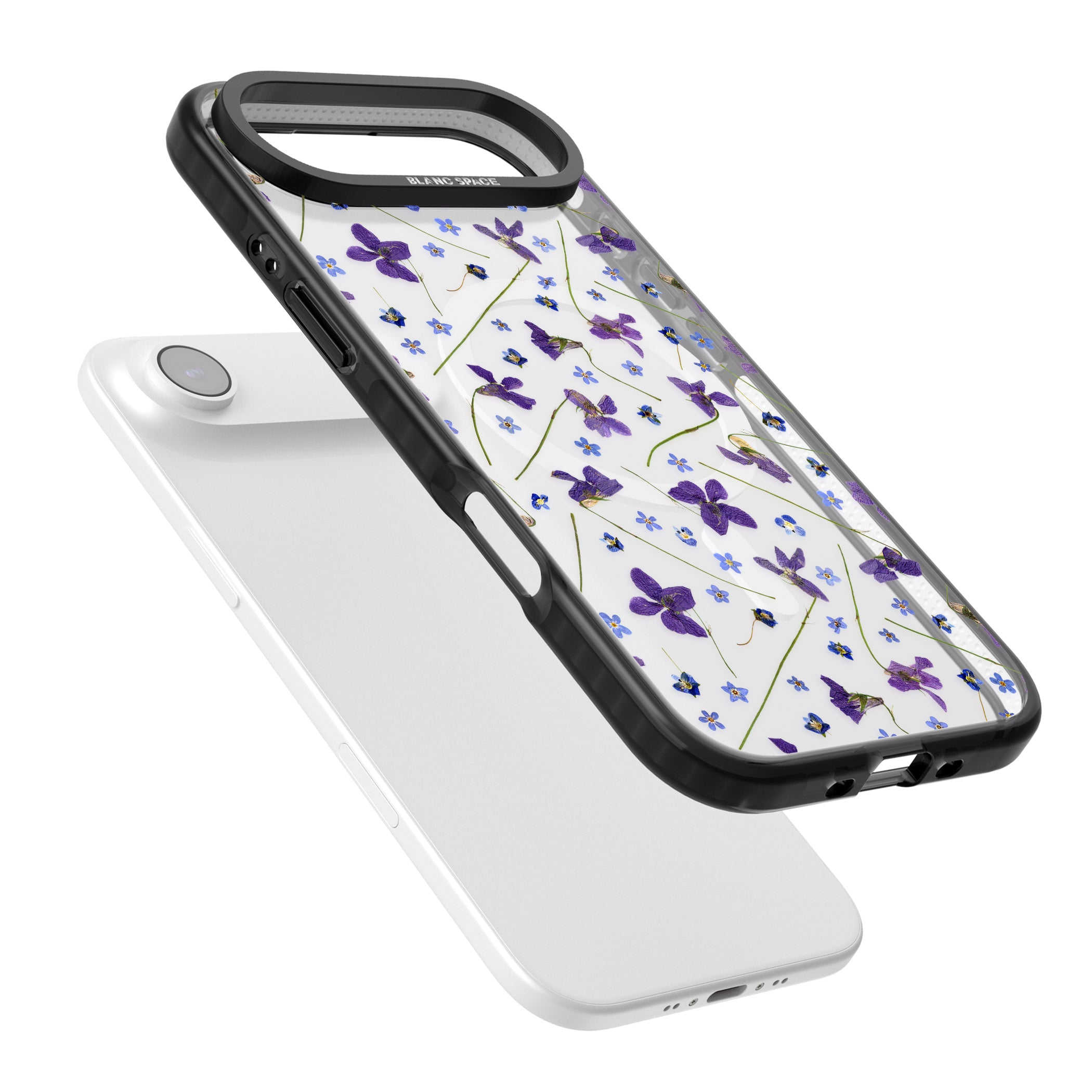 Pressed Violet Flower iPhone 17 Air Impact Pro Black Phone Case Colours