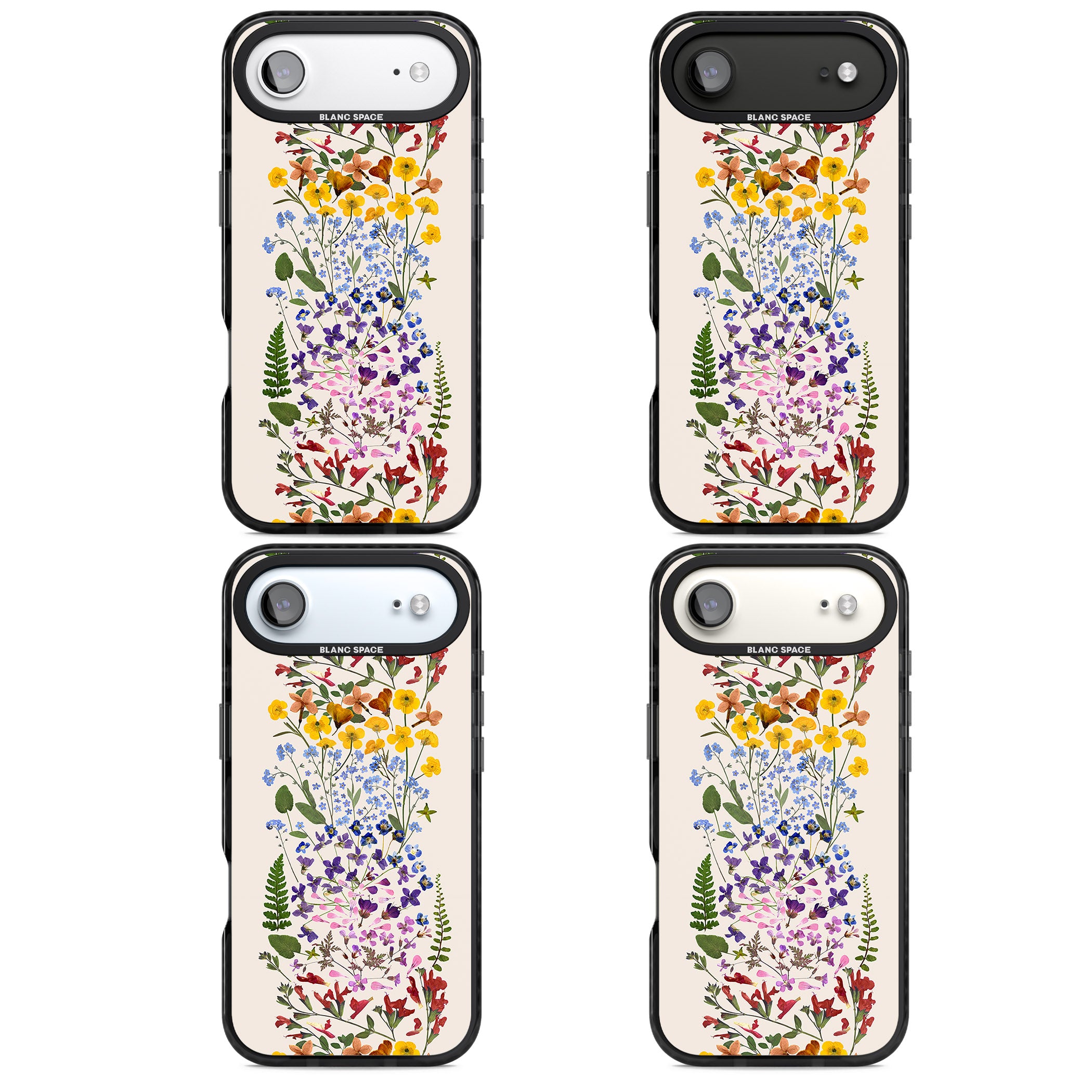 Cream Wildflower iPhone 17 Air Impact Pro Black Phone Case APT Impact Protection